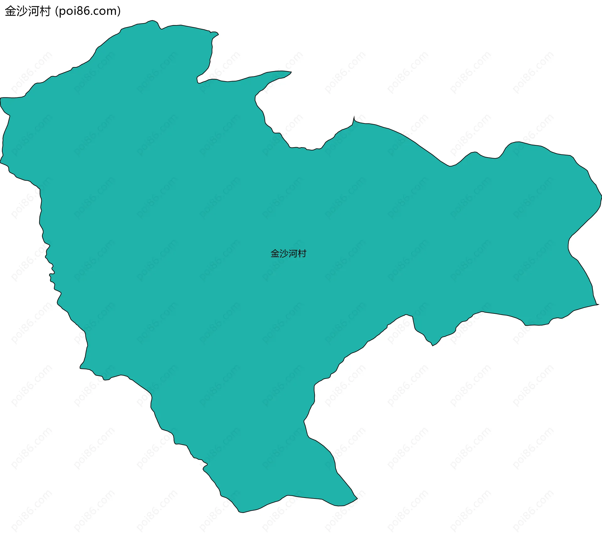 金沙河村边界地图