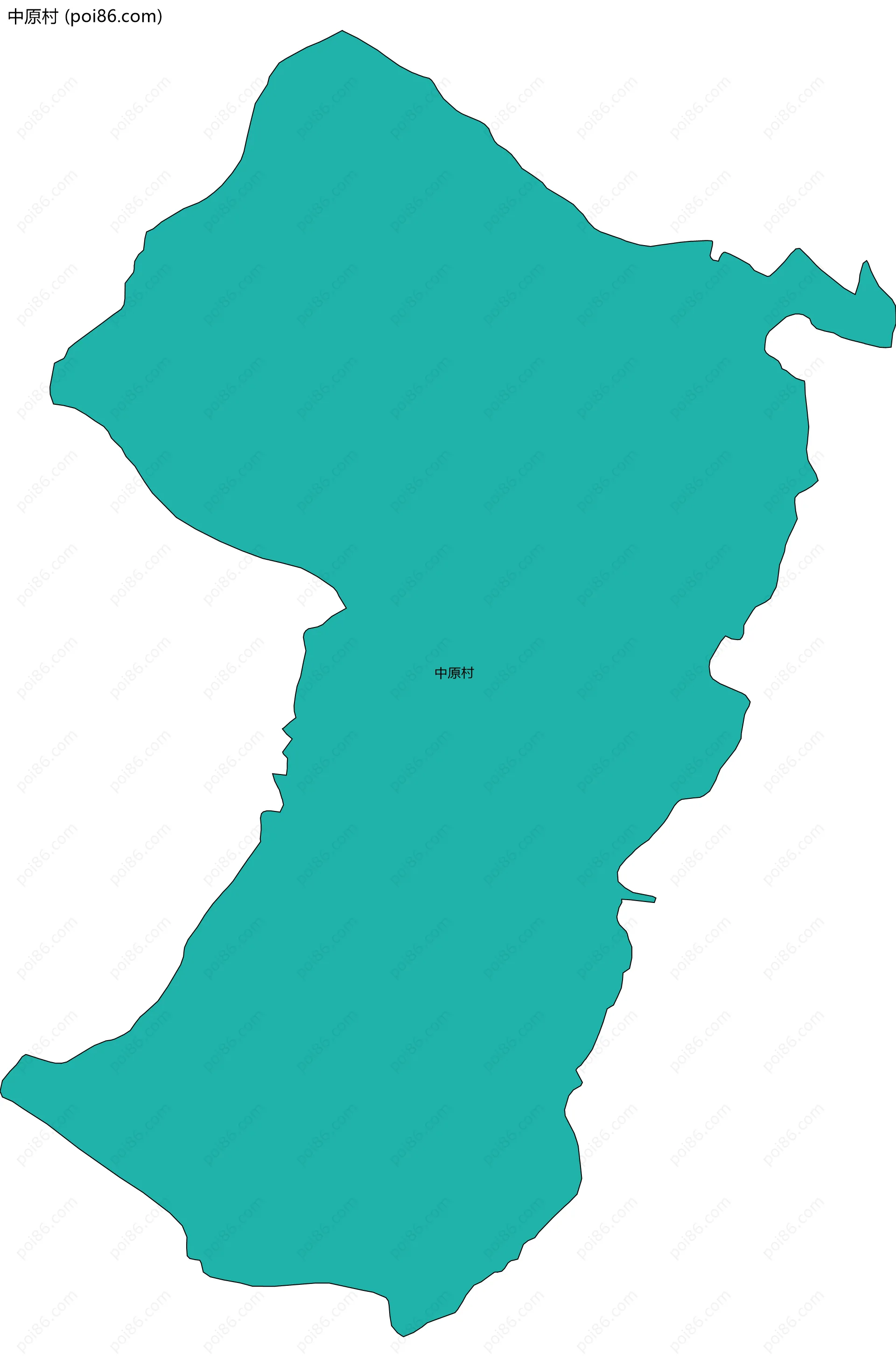 中原村边界地图