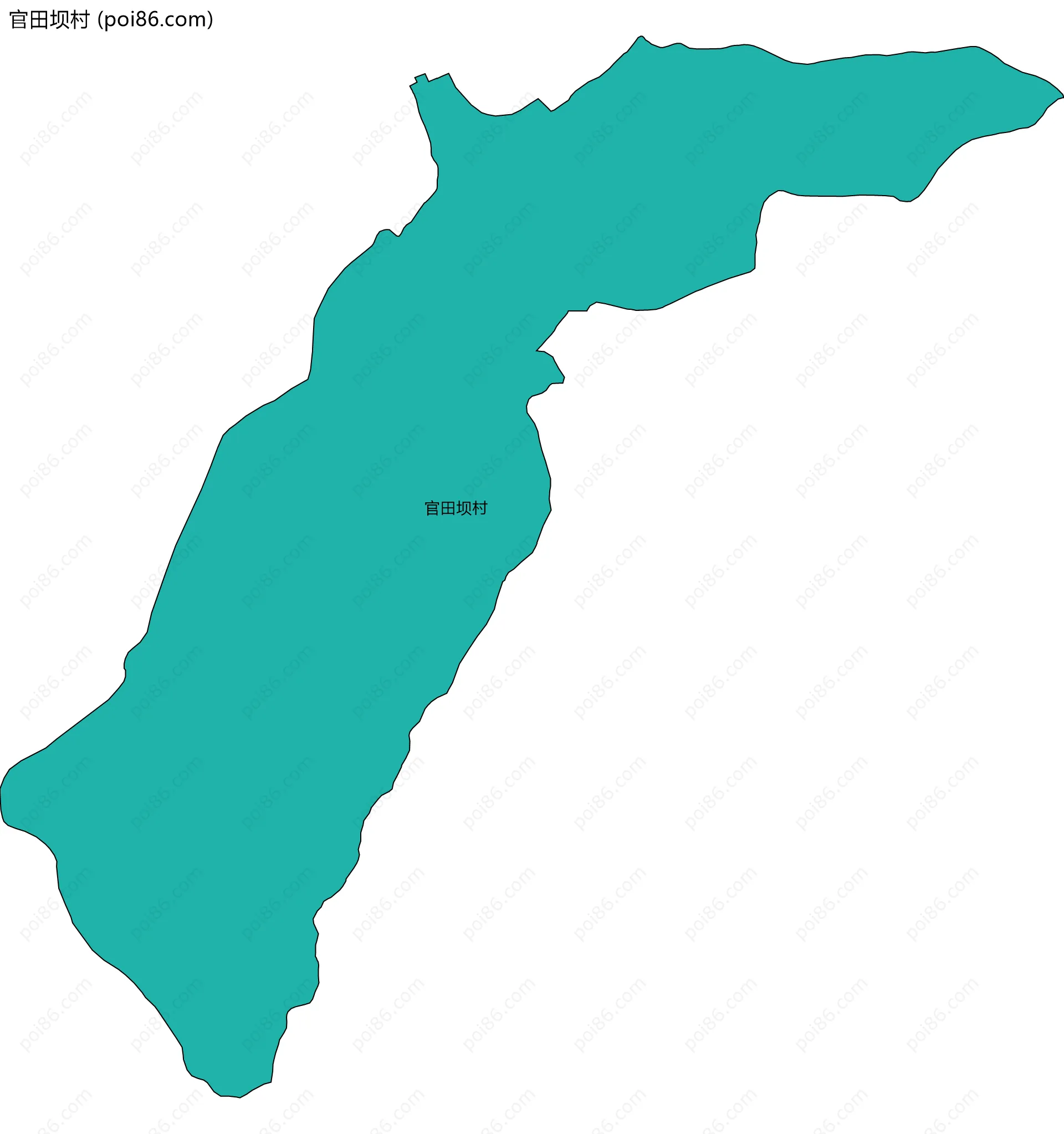 官田坝村边界地图