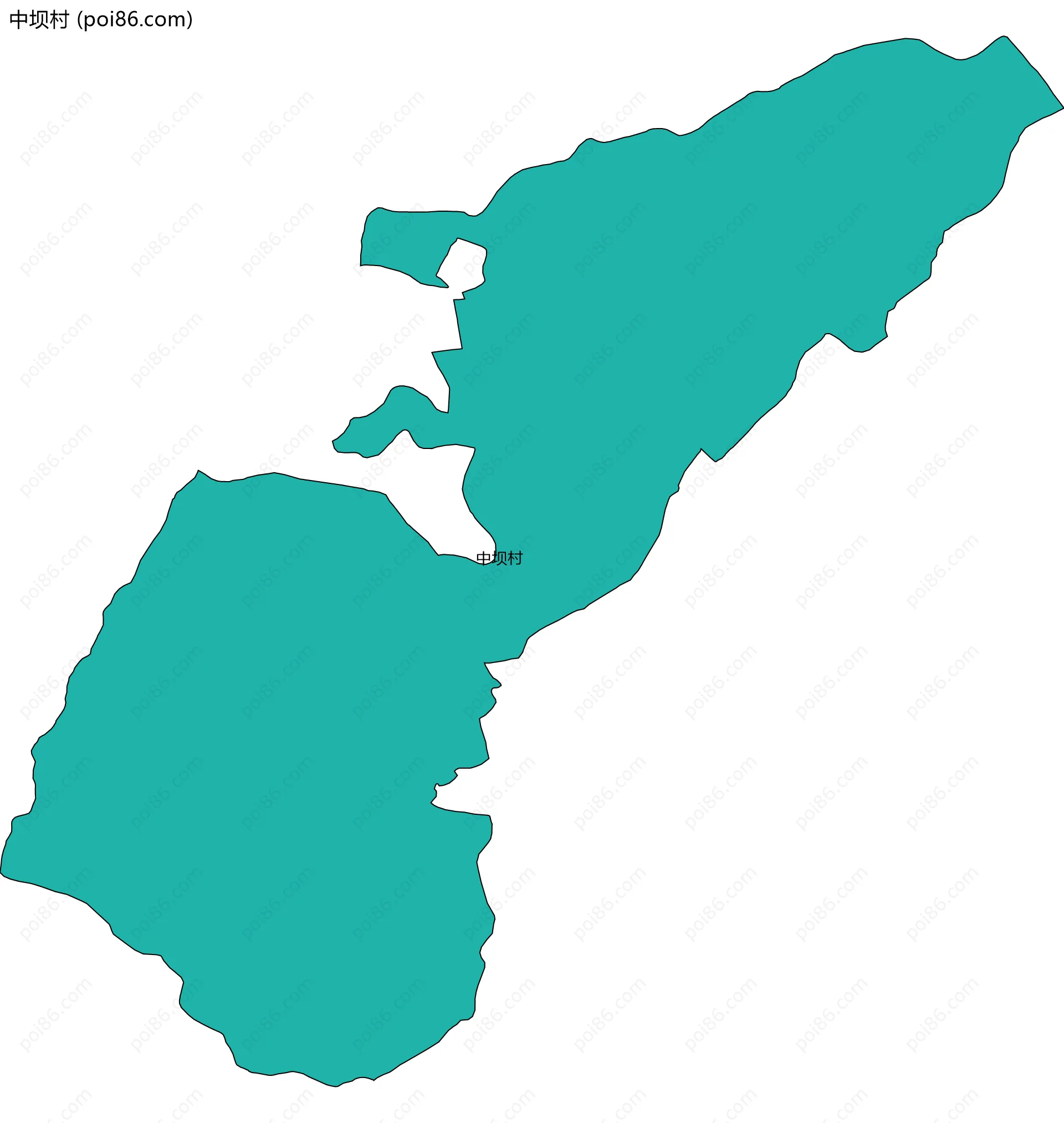 中坝村边界地图