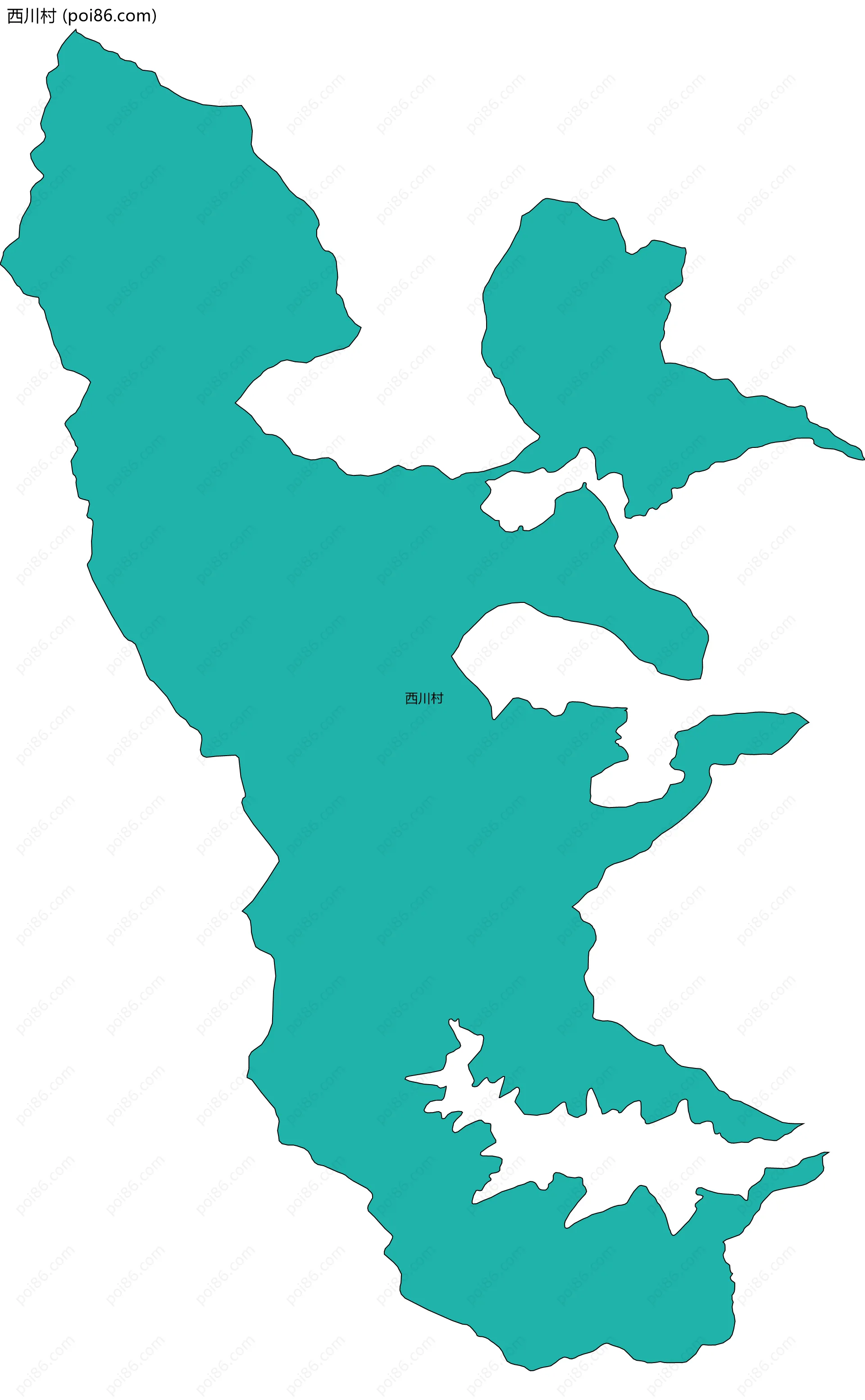 西川村边界地图