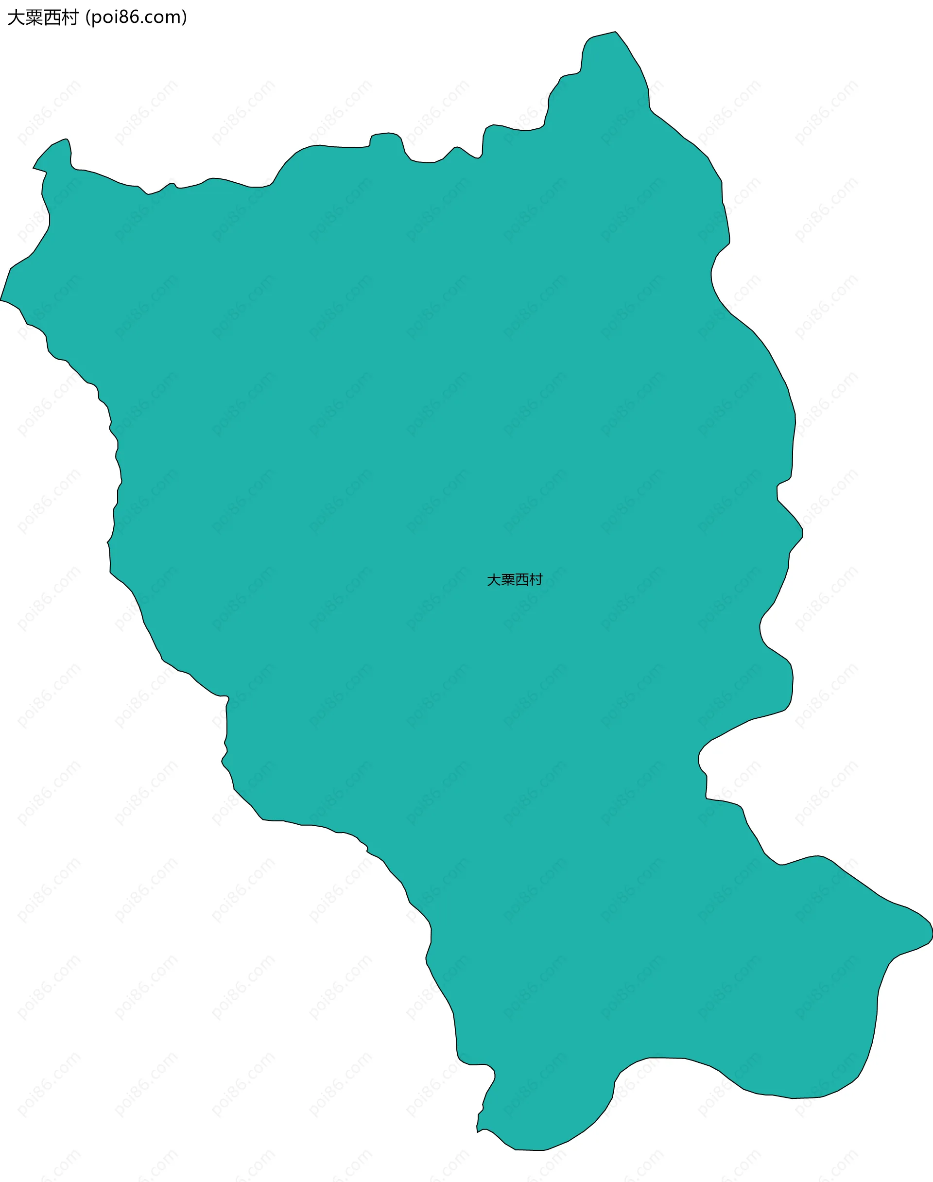 大粟西村边界地图