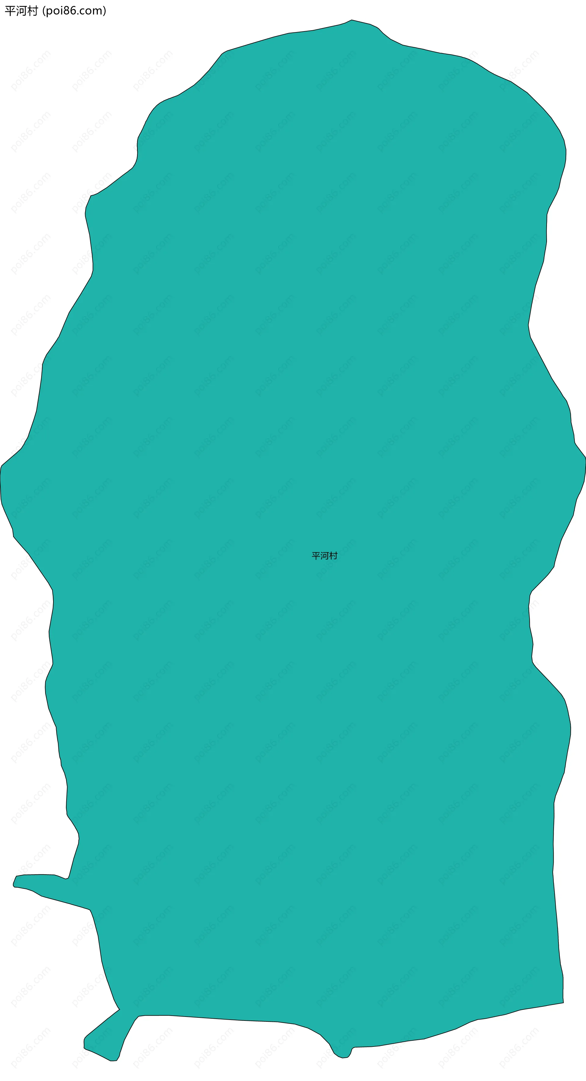 平河村边界地图