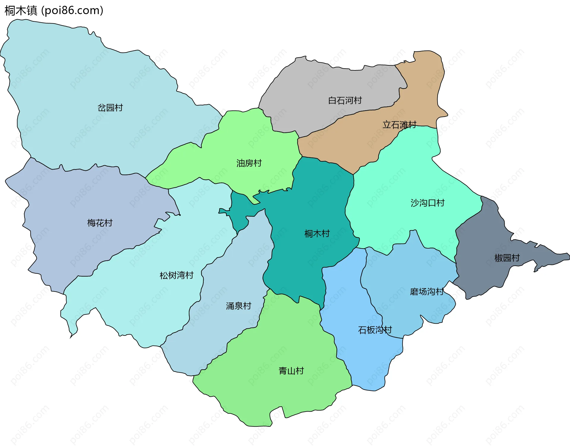 桐木镇边界地图(五级行政区划)
