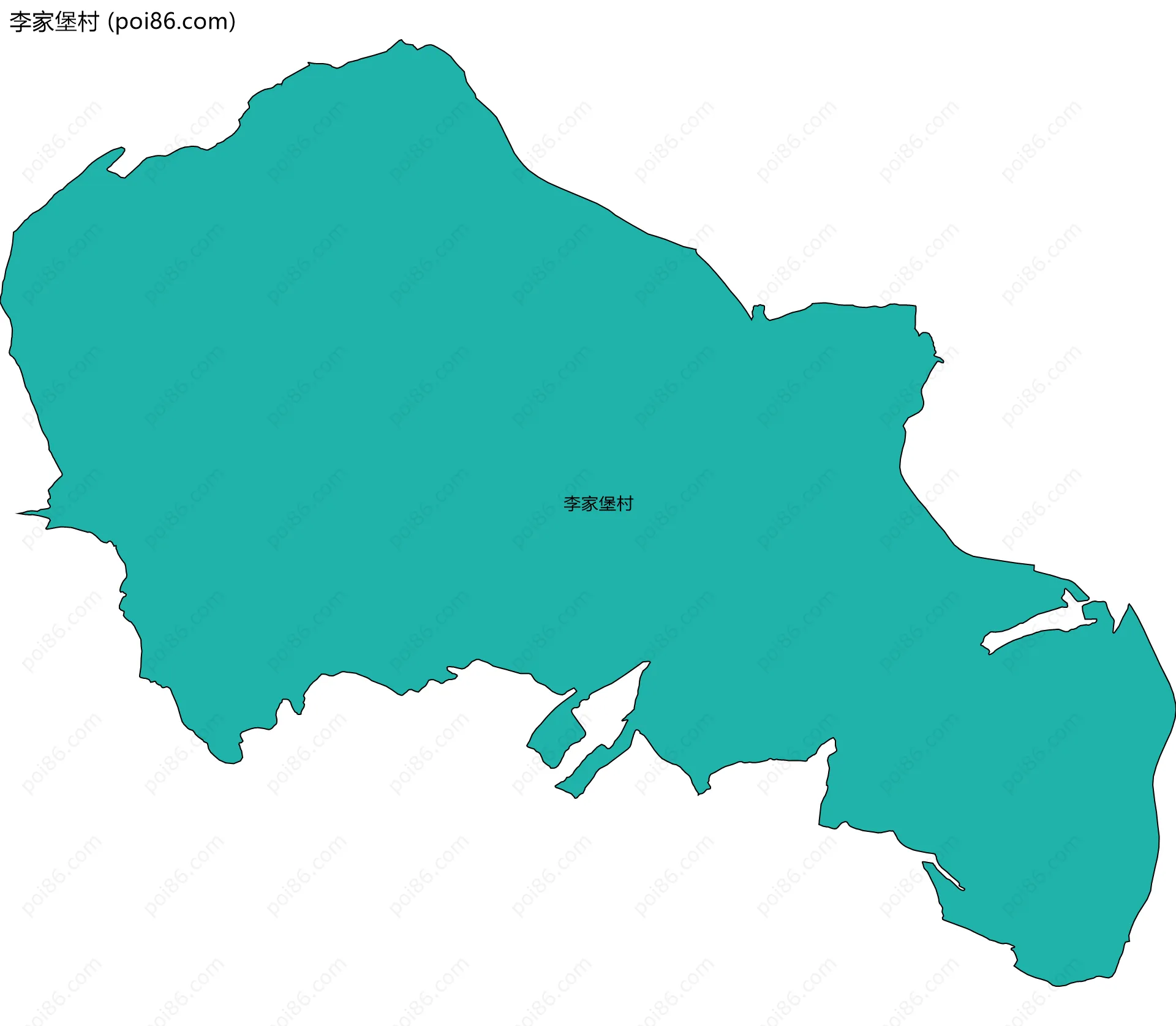 李家堡村边界地图