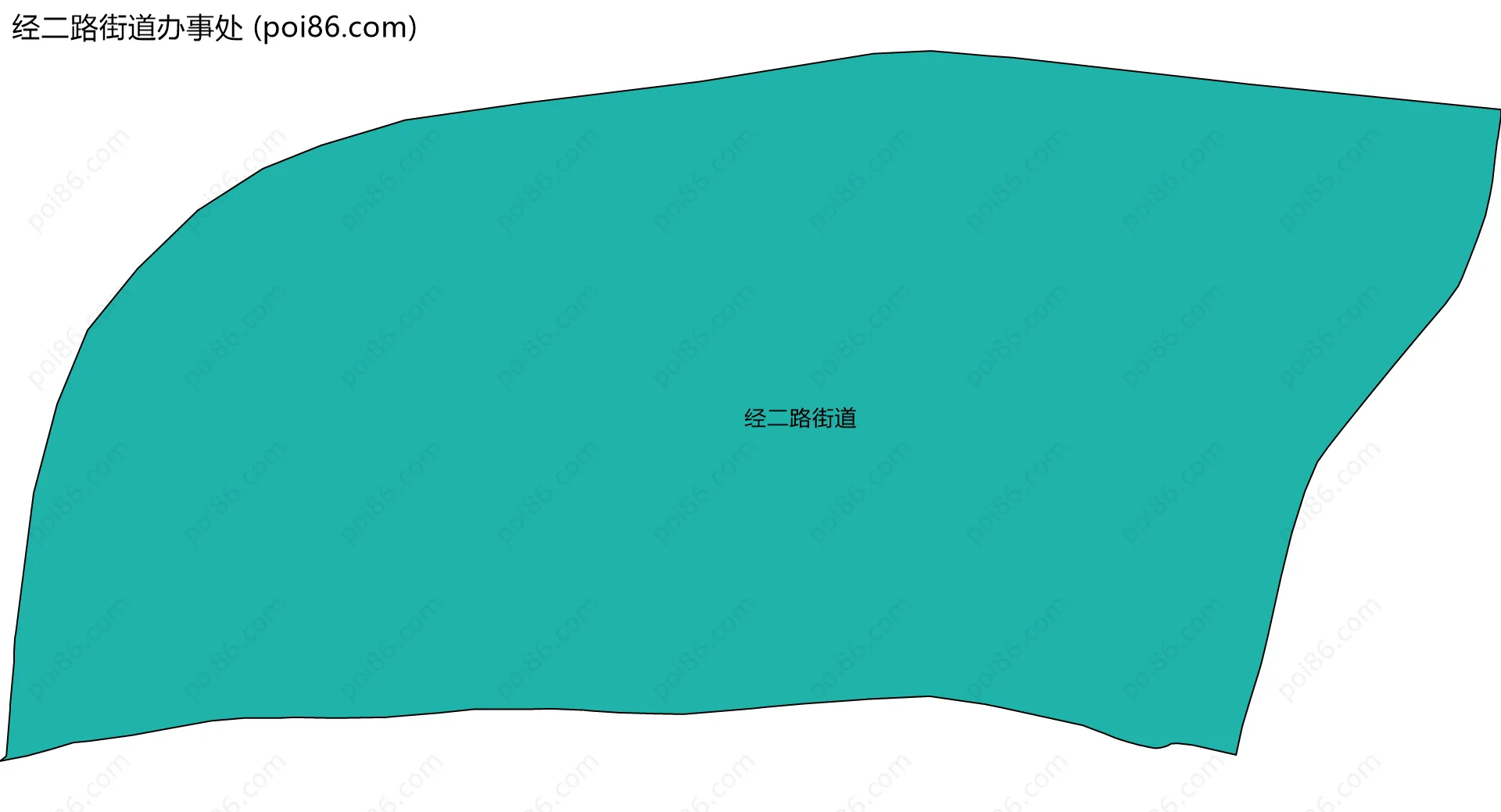 经二路街道办事处边界地图(五级行政区划)