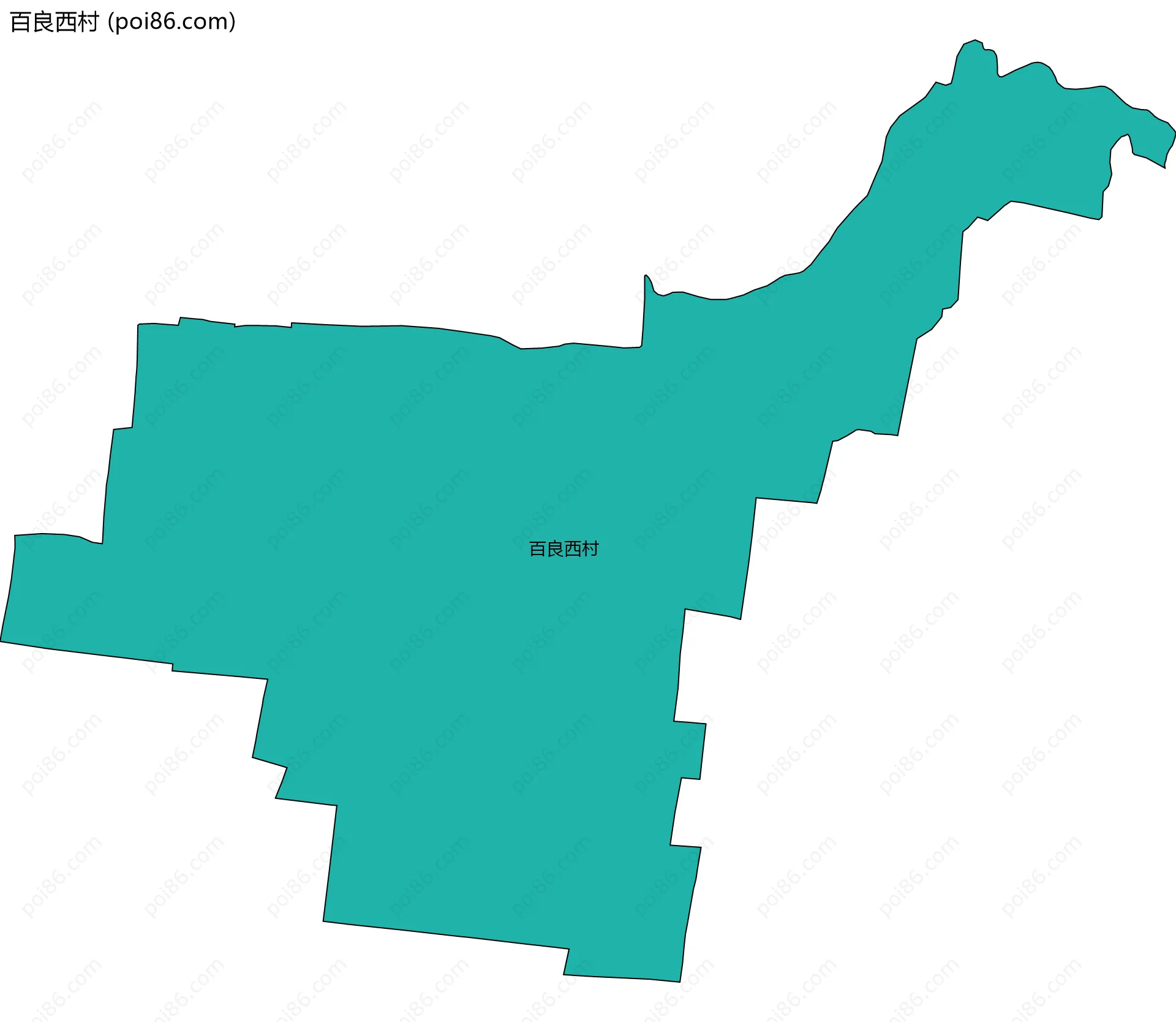 百良西村边界地图