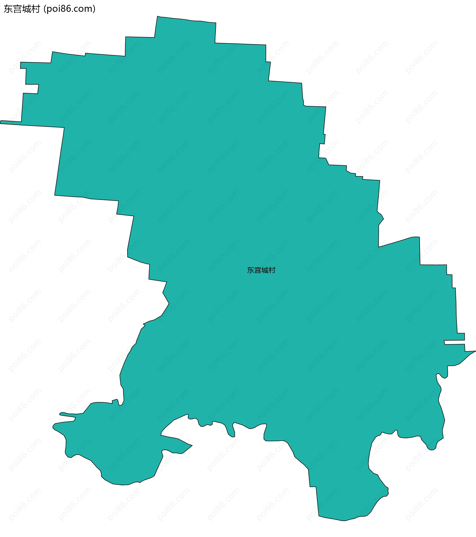 东宫城村边界地图