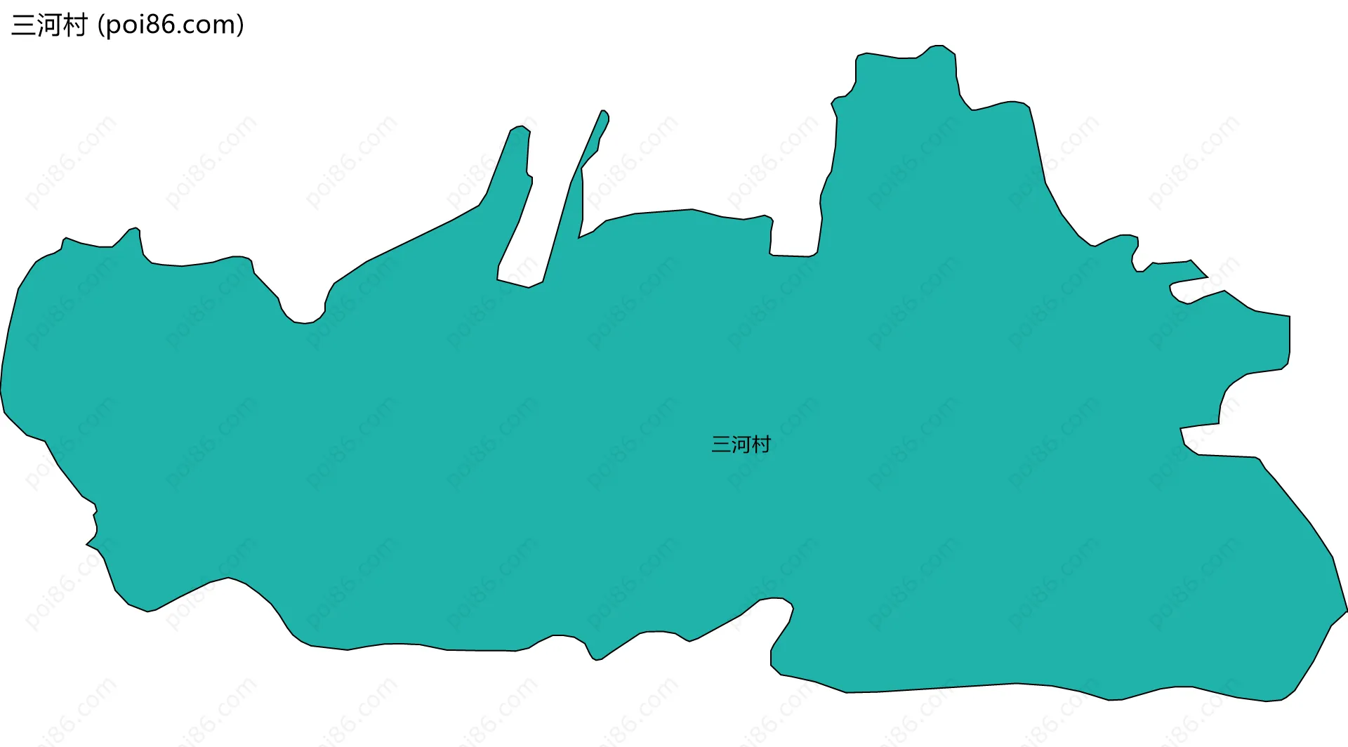 三河村边界地图