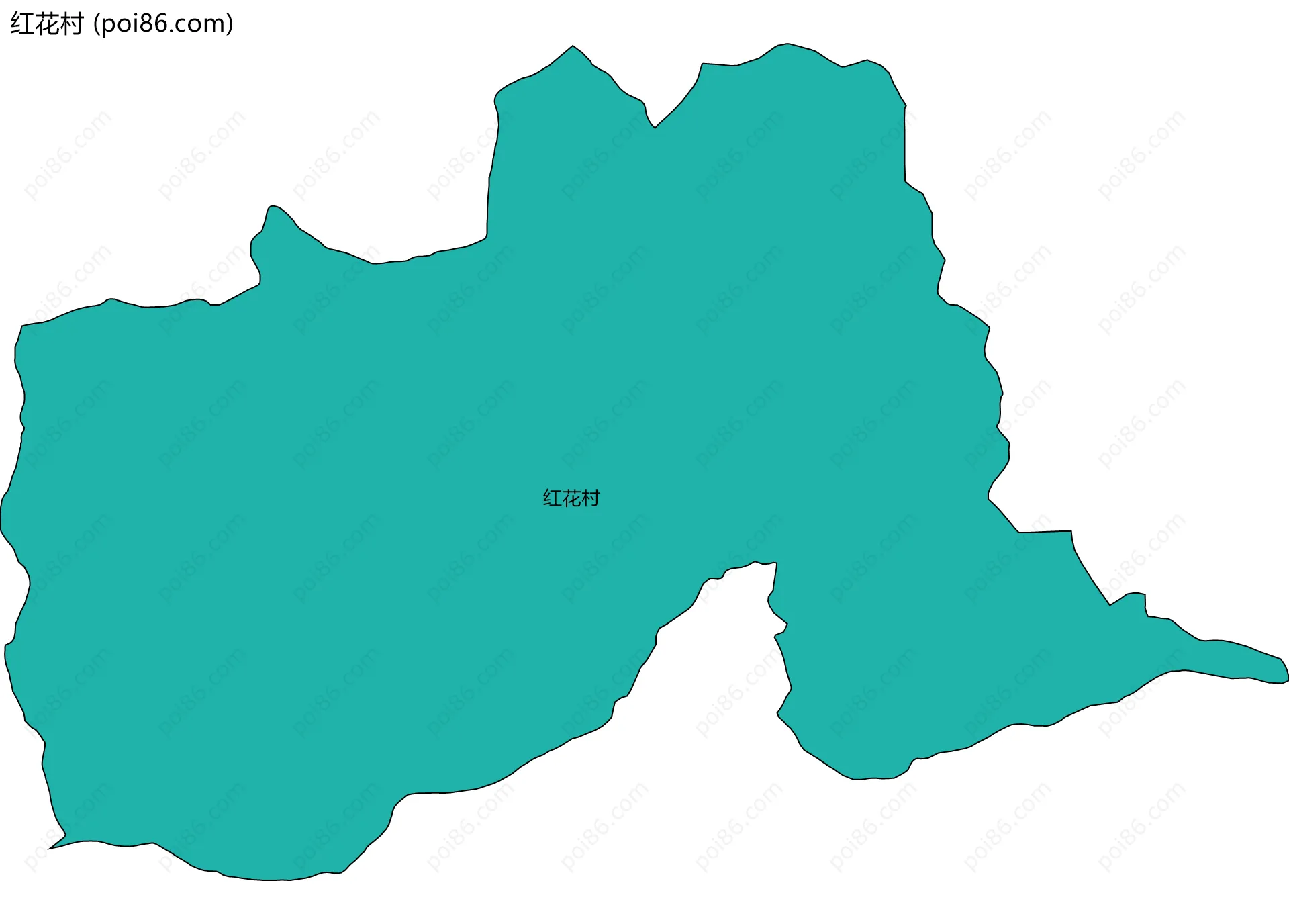 红花村边界地图