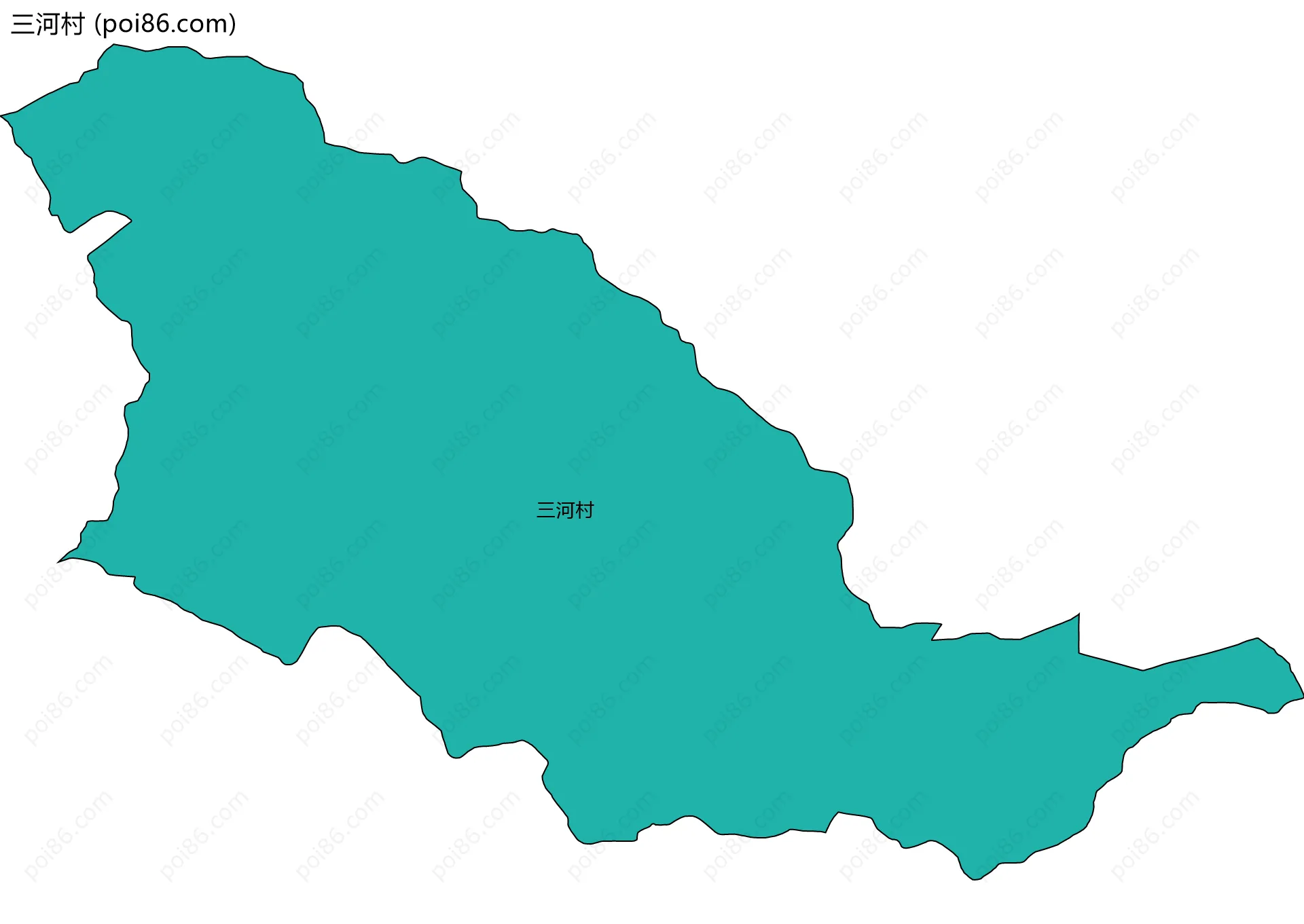 三河村边界地图