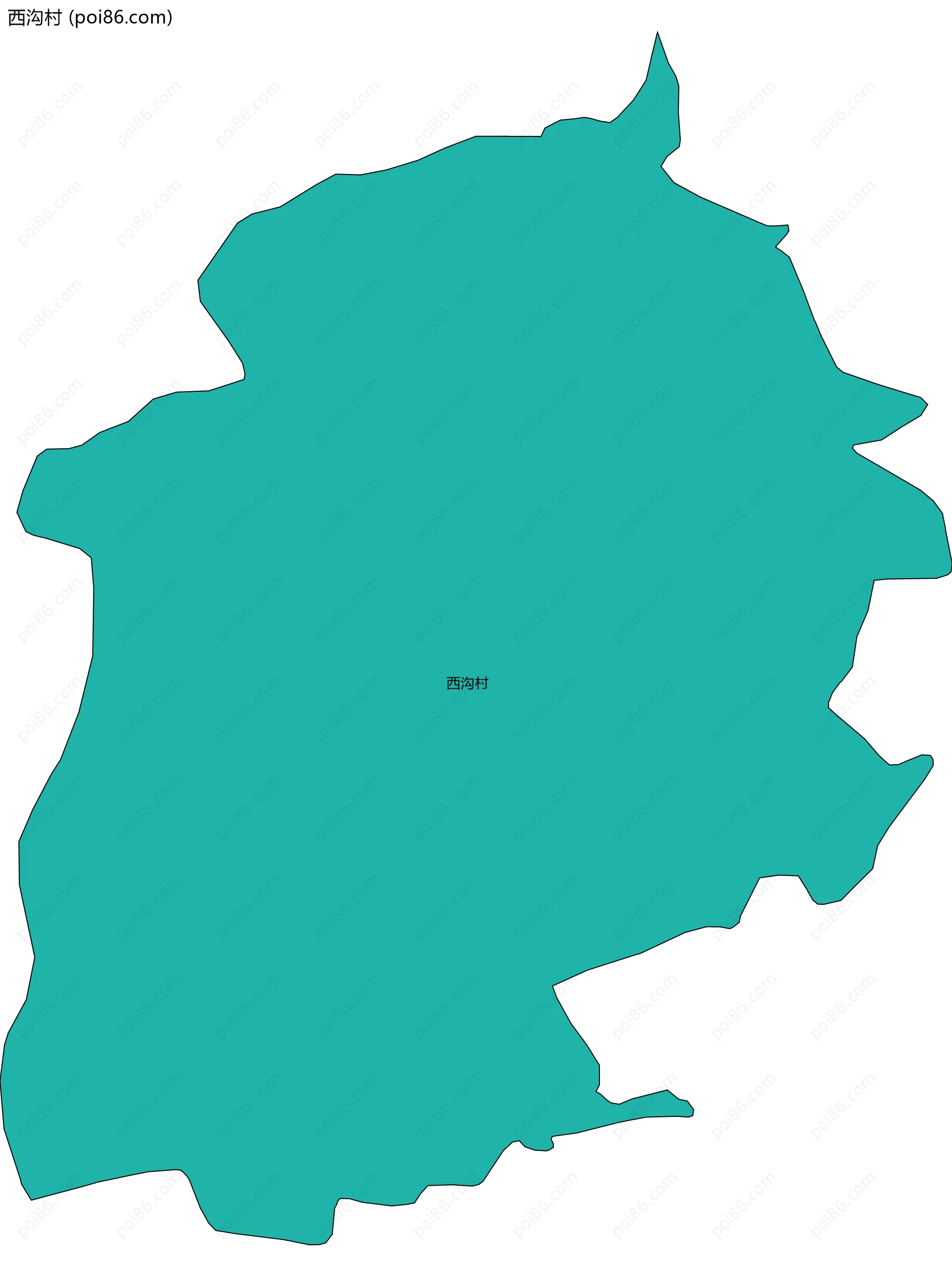 西沟村边界地图