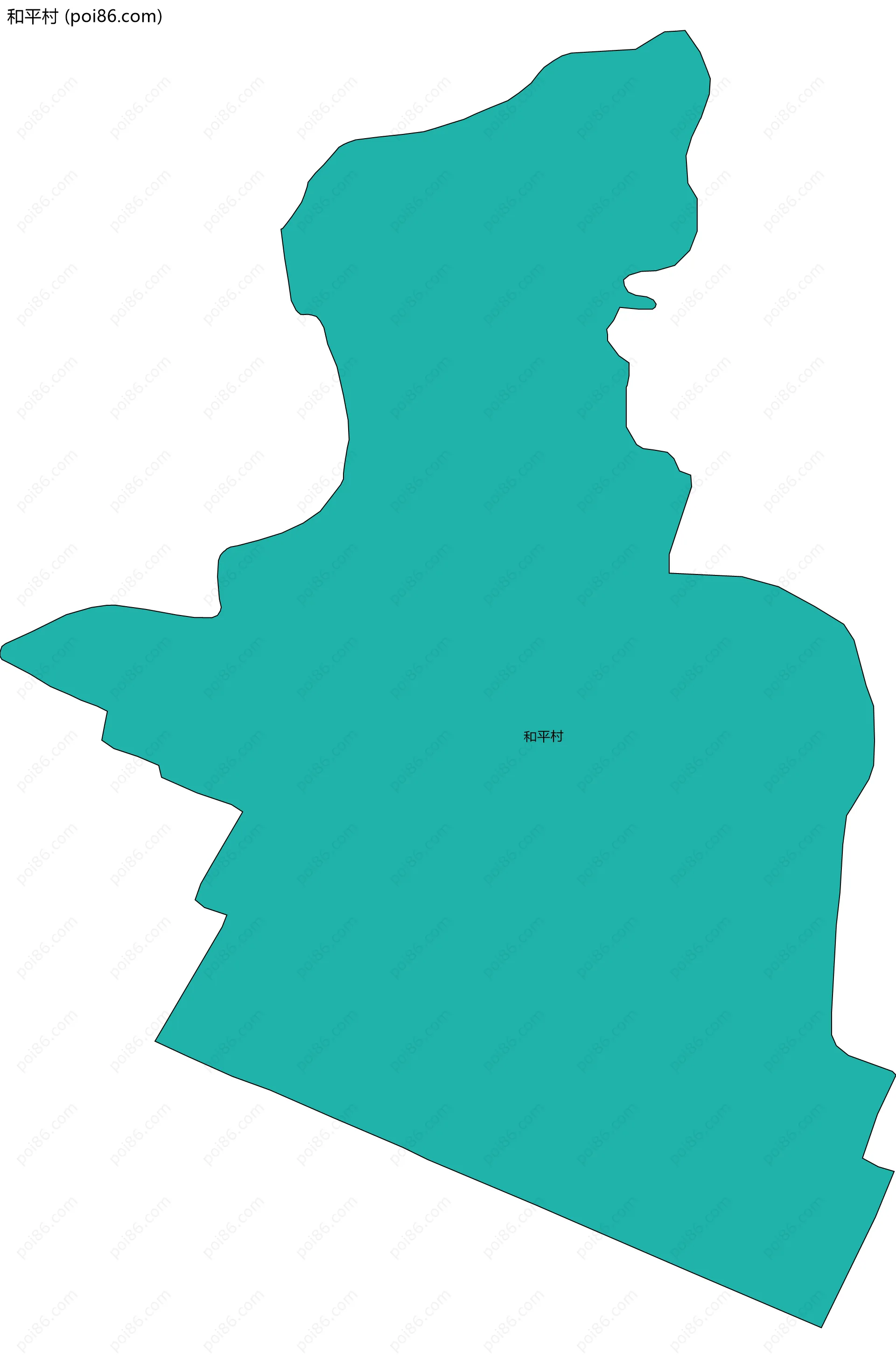 和平村边界地图