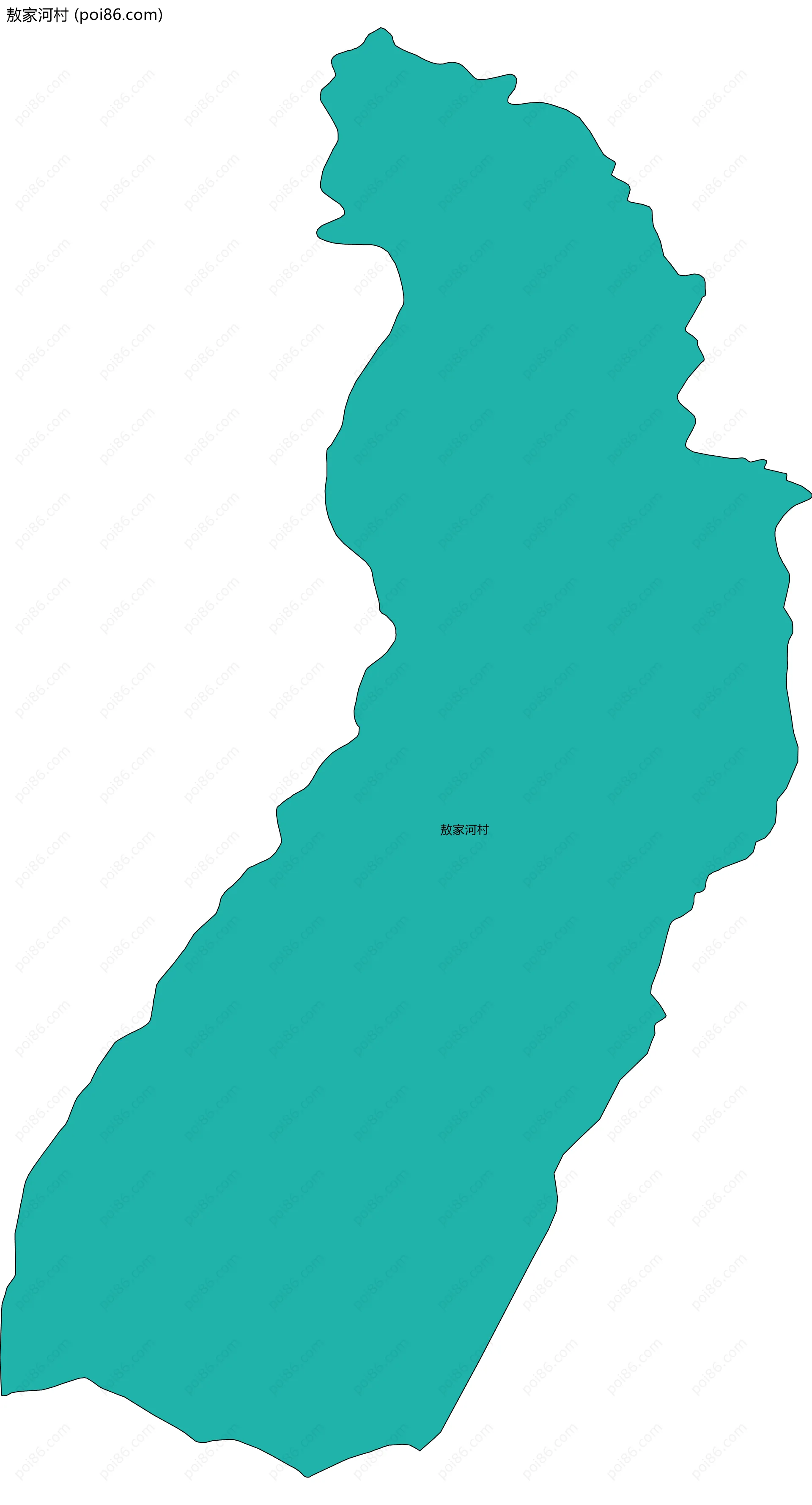 敖家河村边界地图