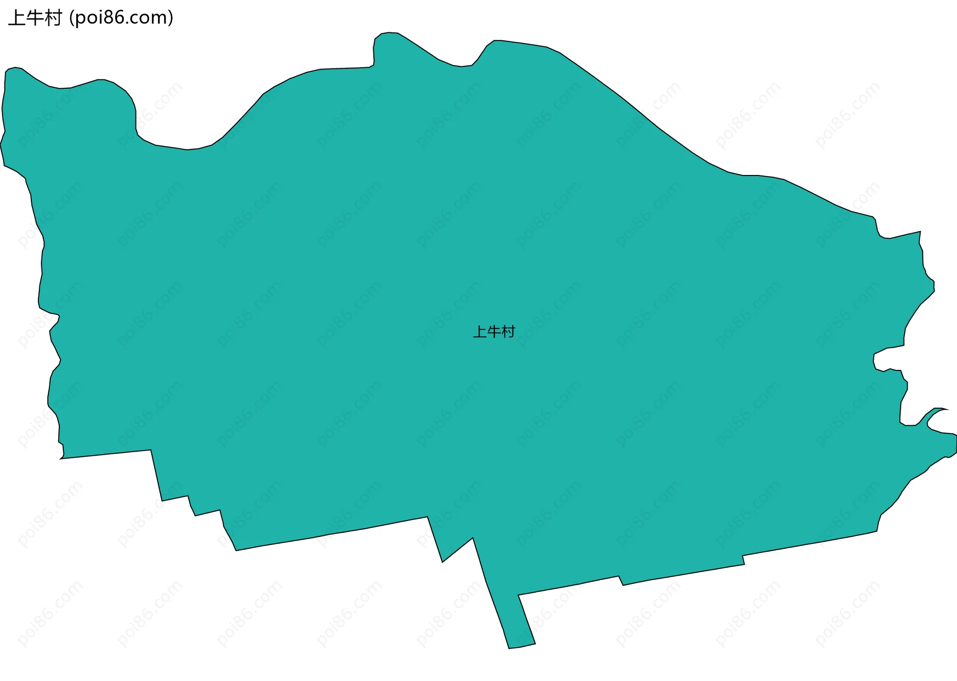 上牛村边界地图