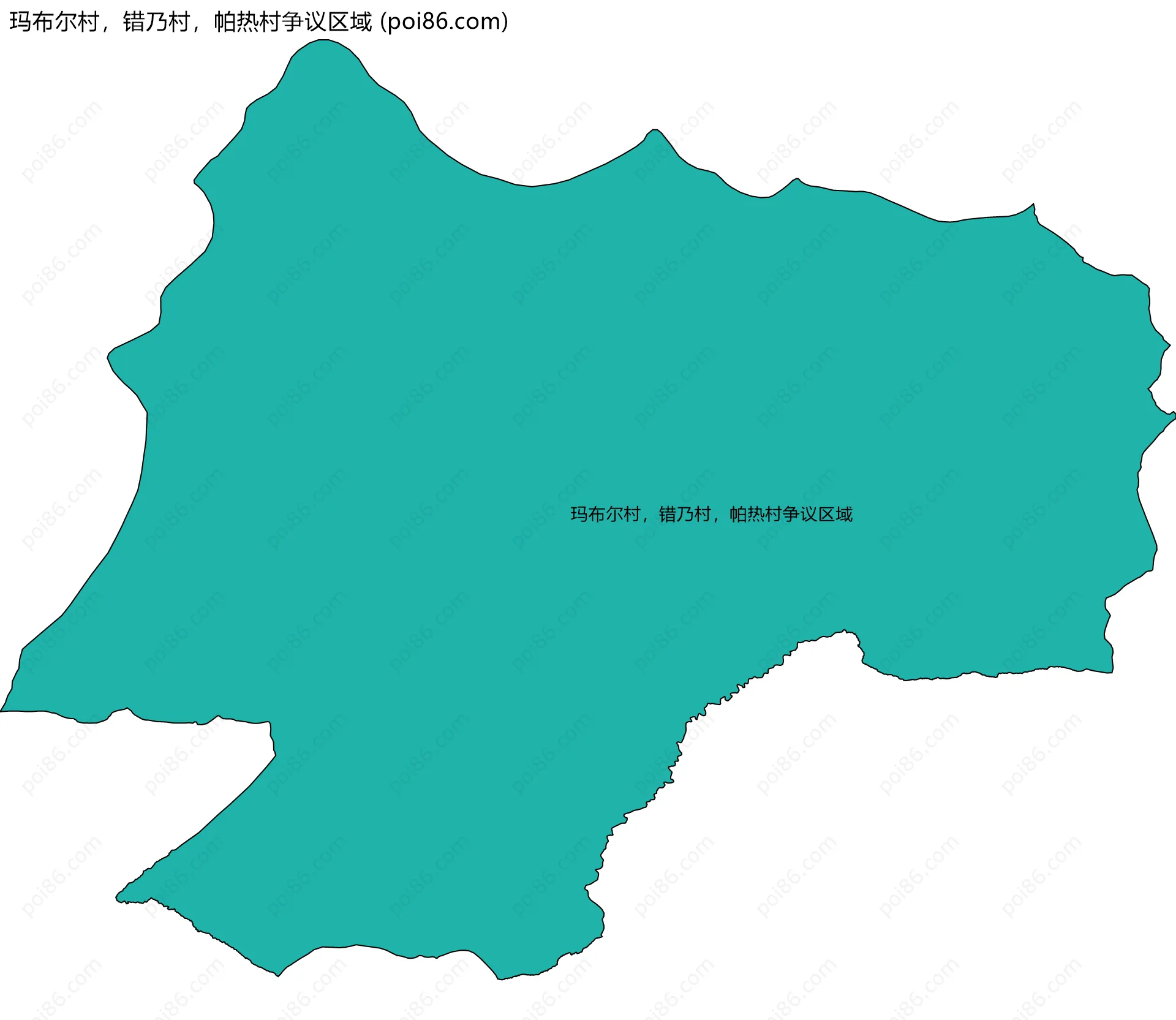 玛布尔村，错乃村，帕热村争议区域边界地图