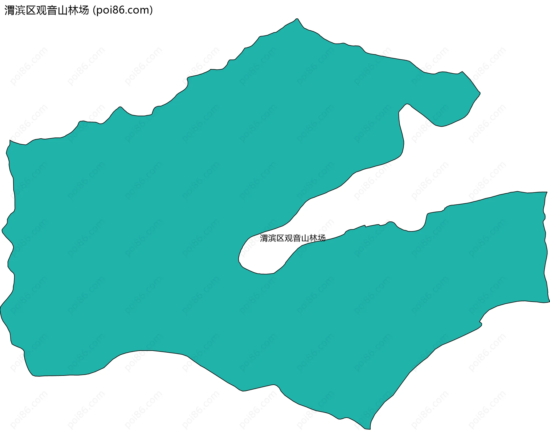 渭滨区观音山林场边界地图(五级行政区划)