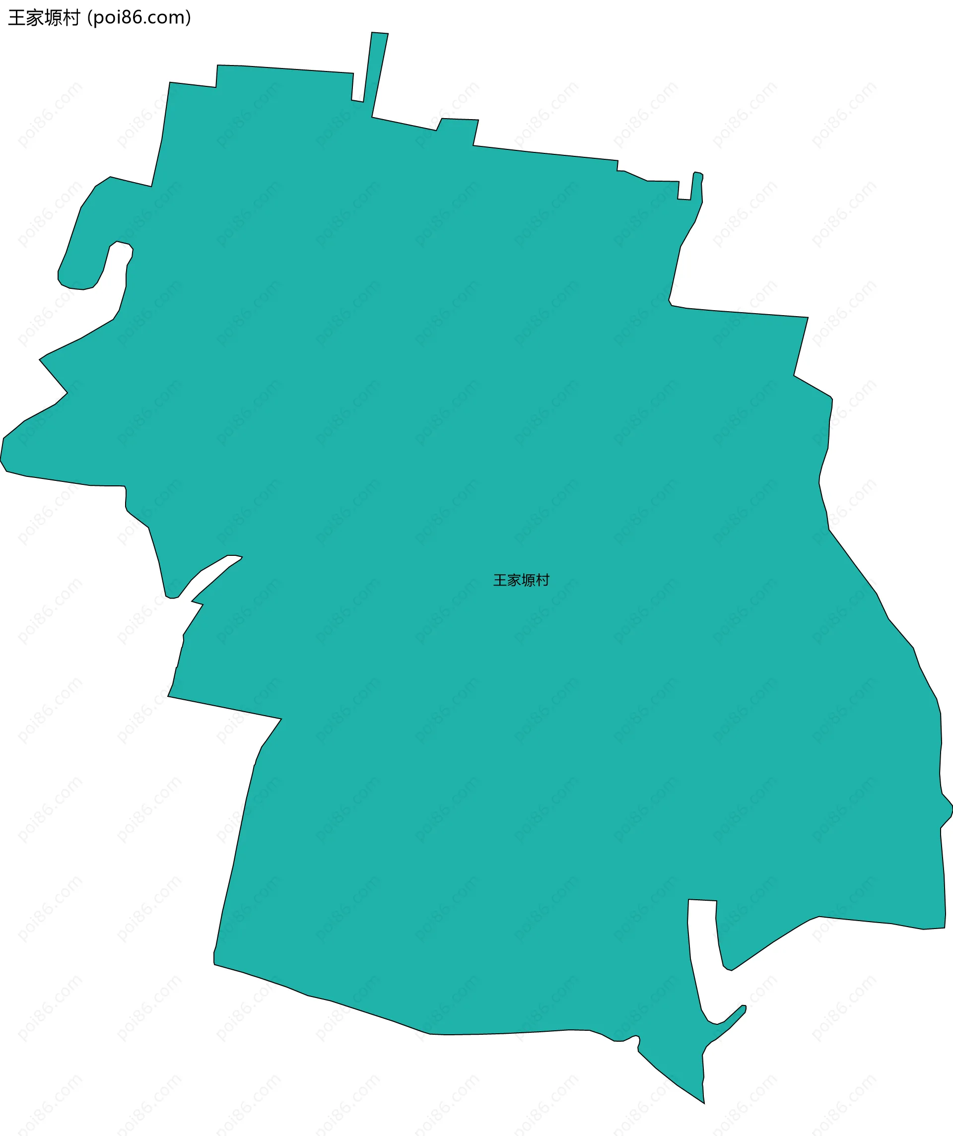 王家塬村边界地图