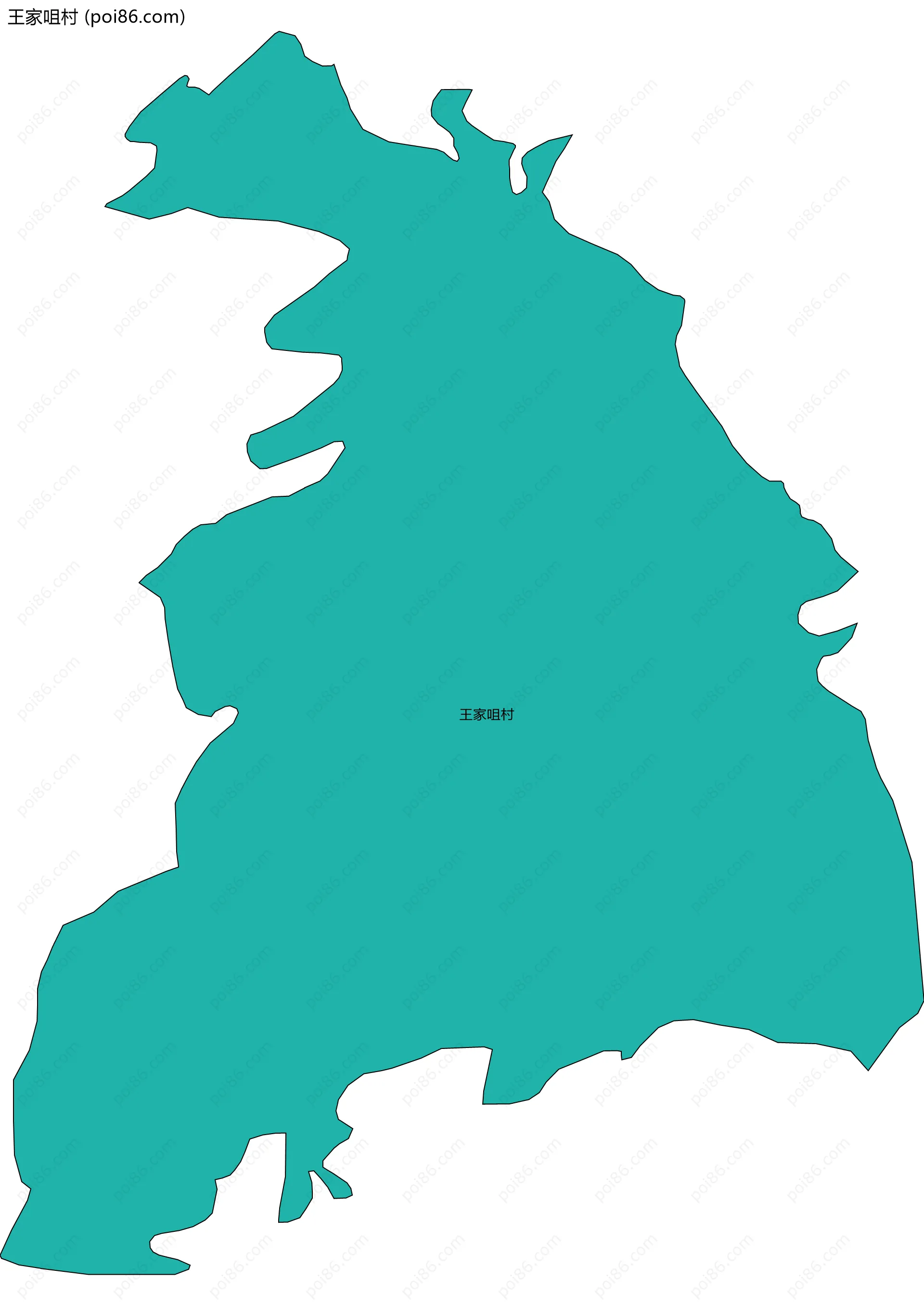 王家咀村边界地图