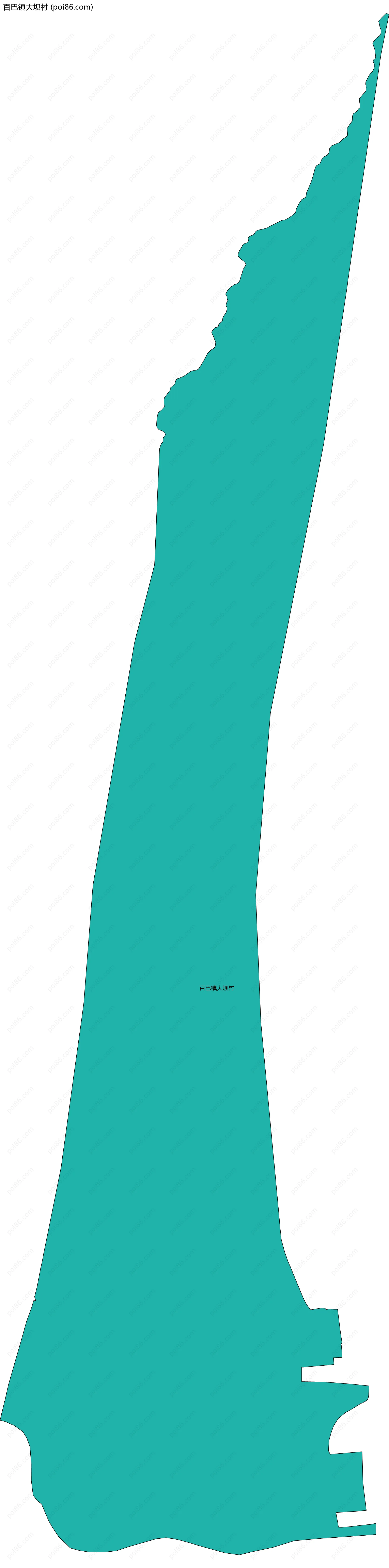 百巴镇大坝村边界地图