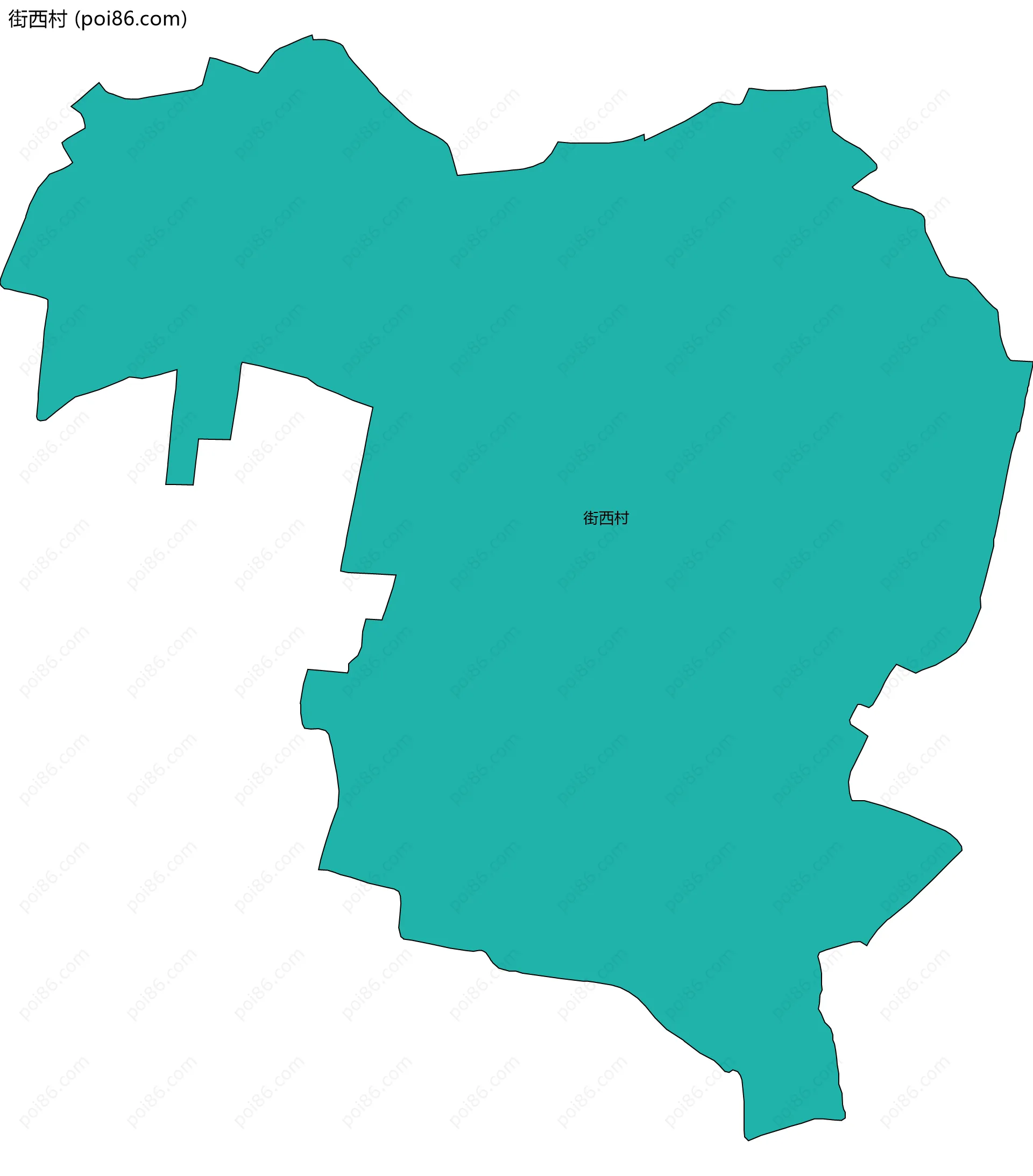 街西村边界地图