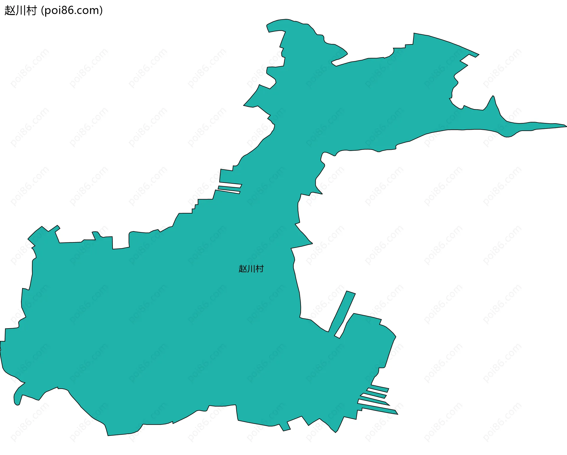赵川村边界地图