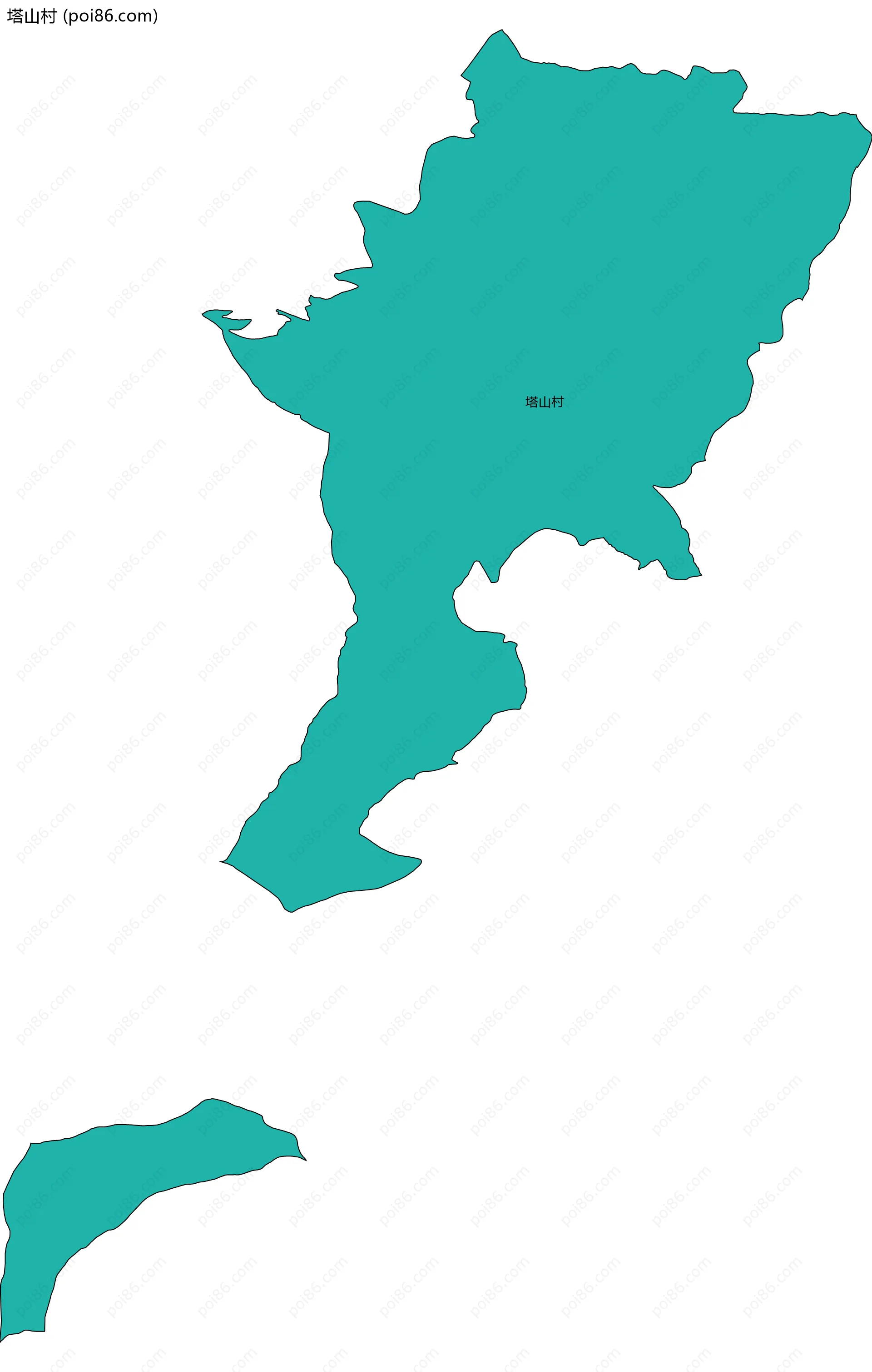塔山村边界地图