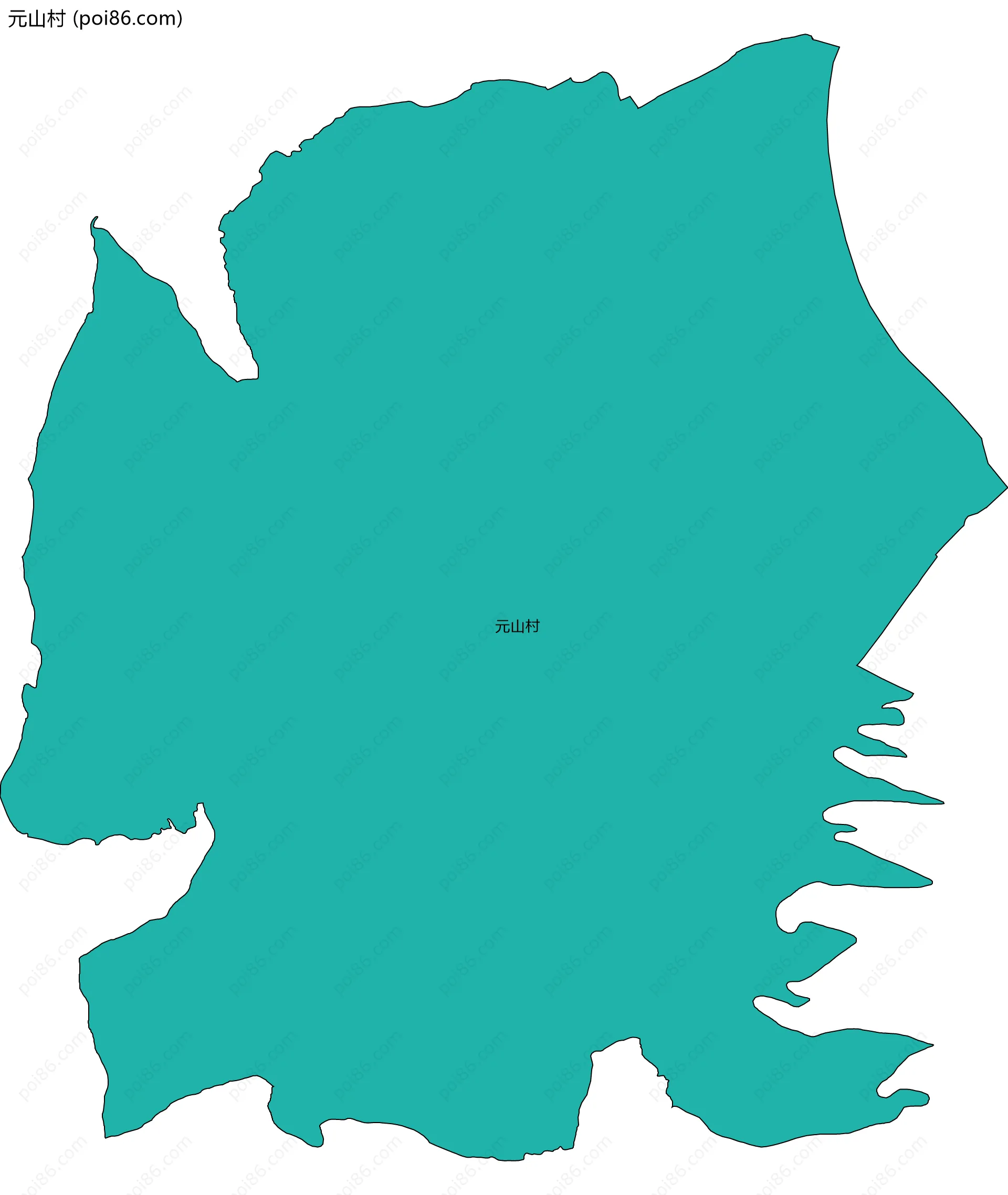 元山村边界地图