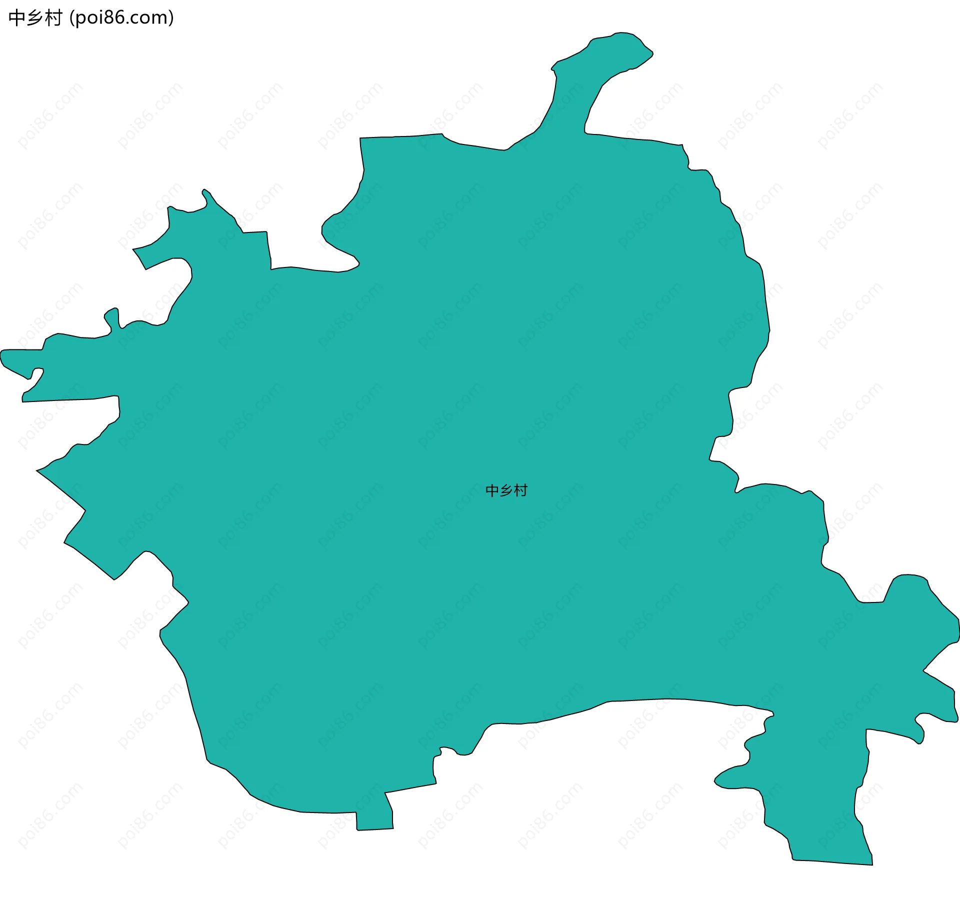 中乡村边界地图