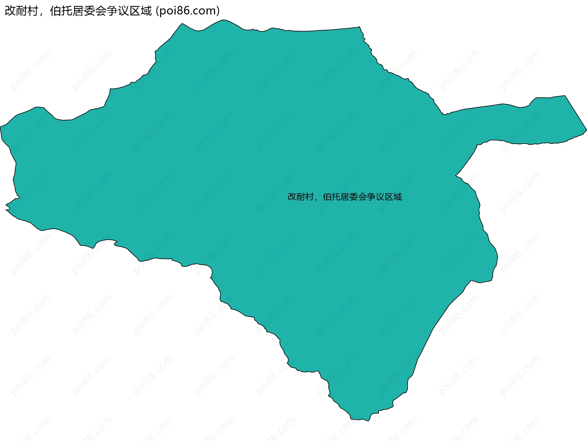 改耐村，伯托居委会争议区域边界地图