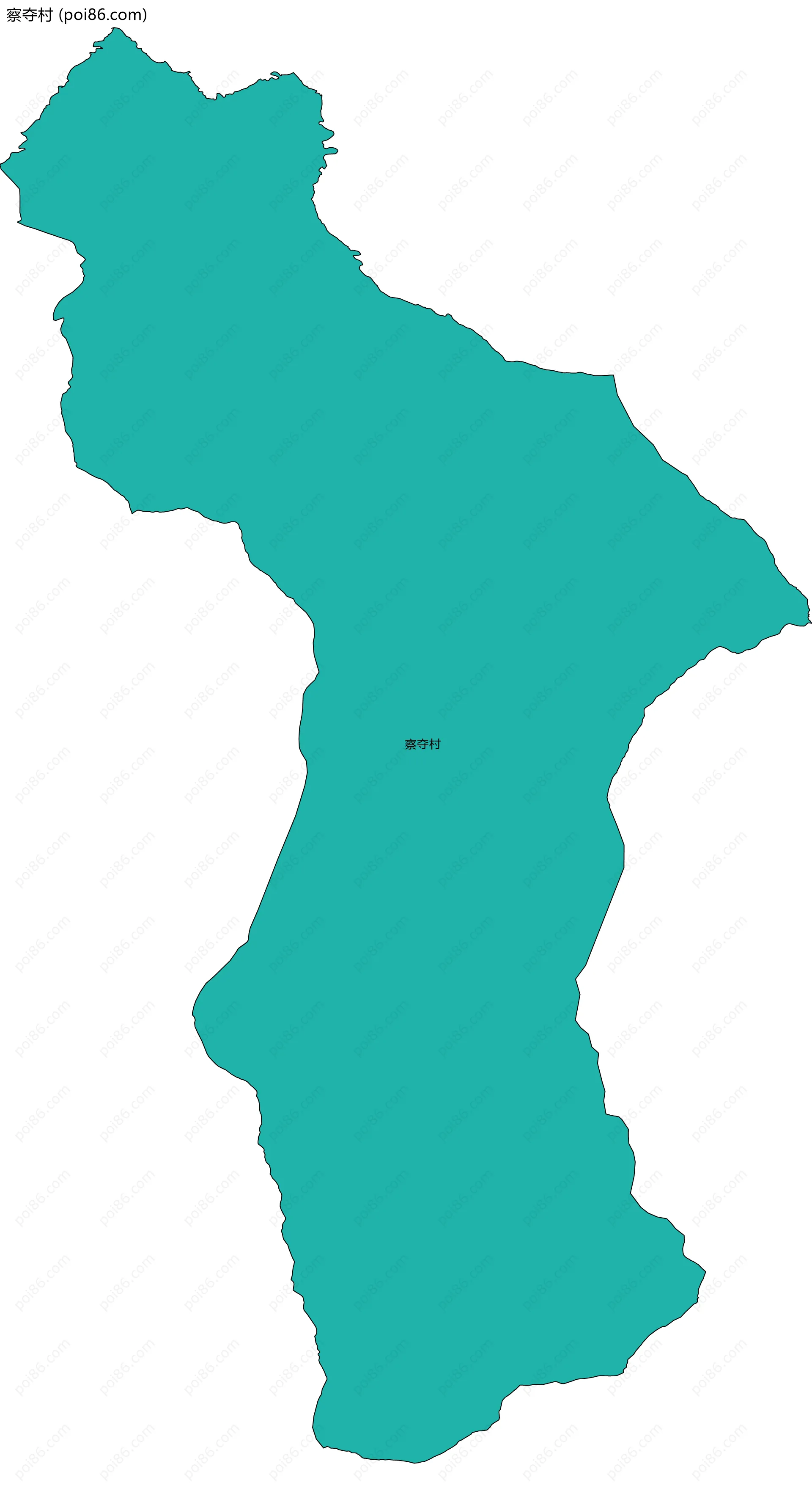 察夺村边界地图