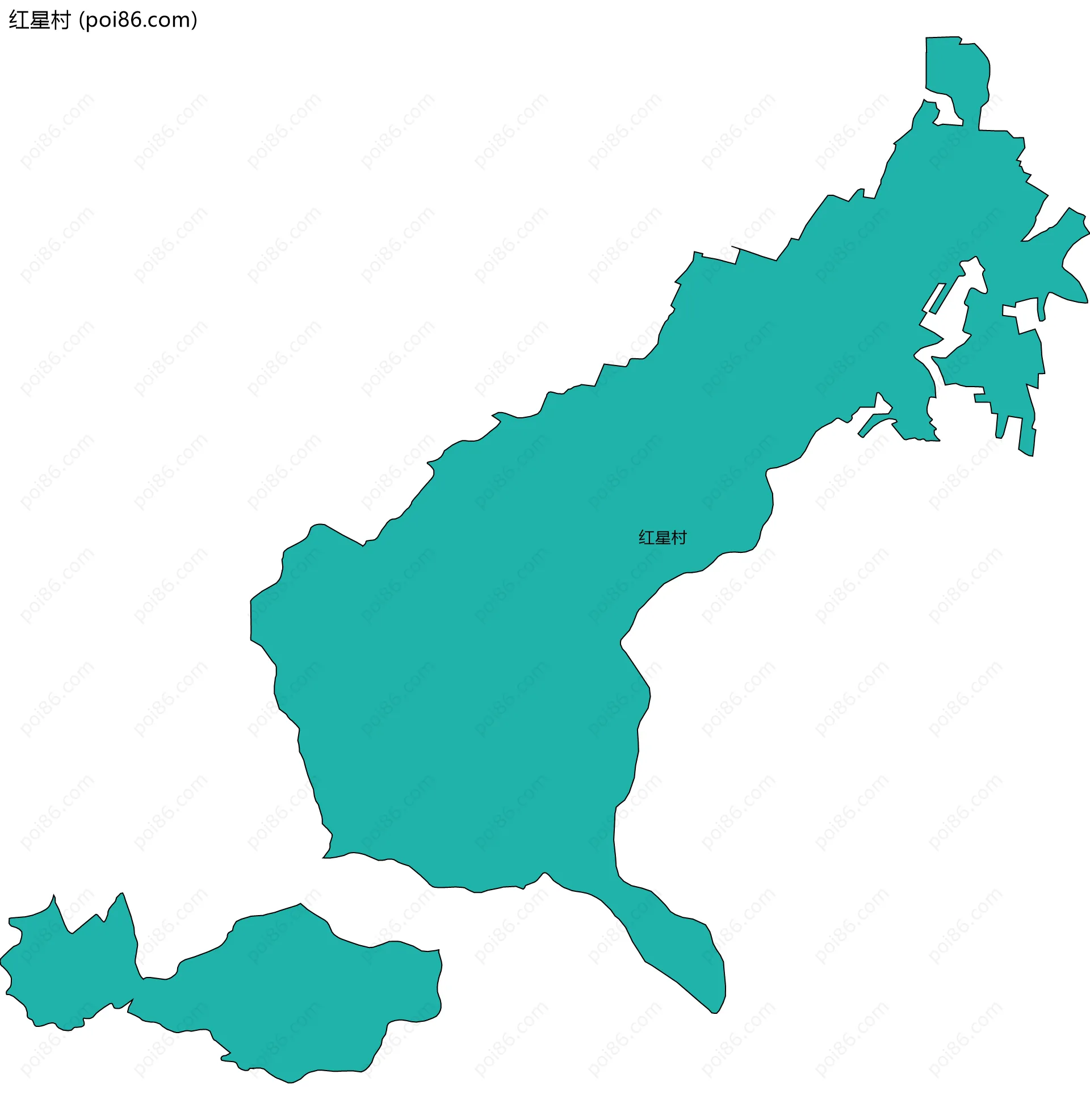 红星村边界地图