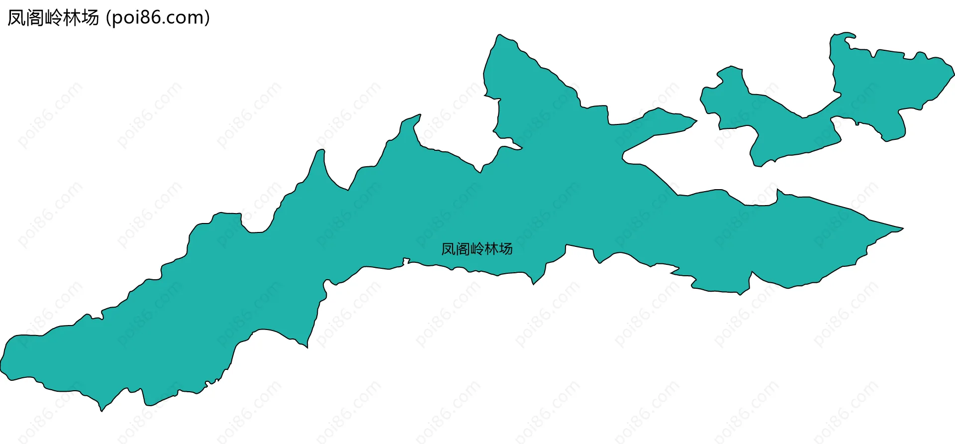 凤阁岭林场边界地图(五级行政区划)