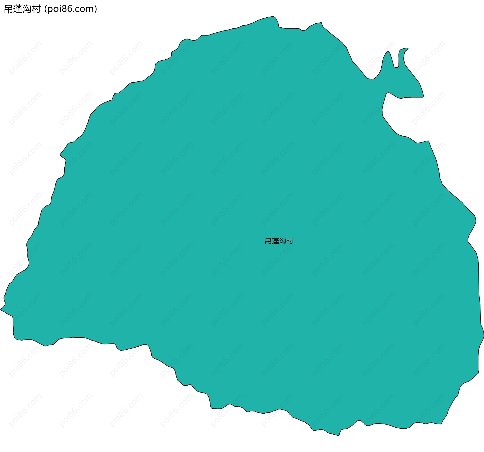 吊蓬沟村边界地图