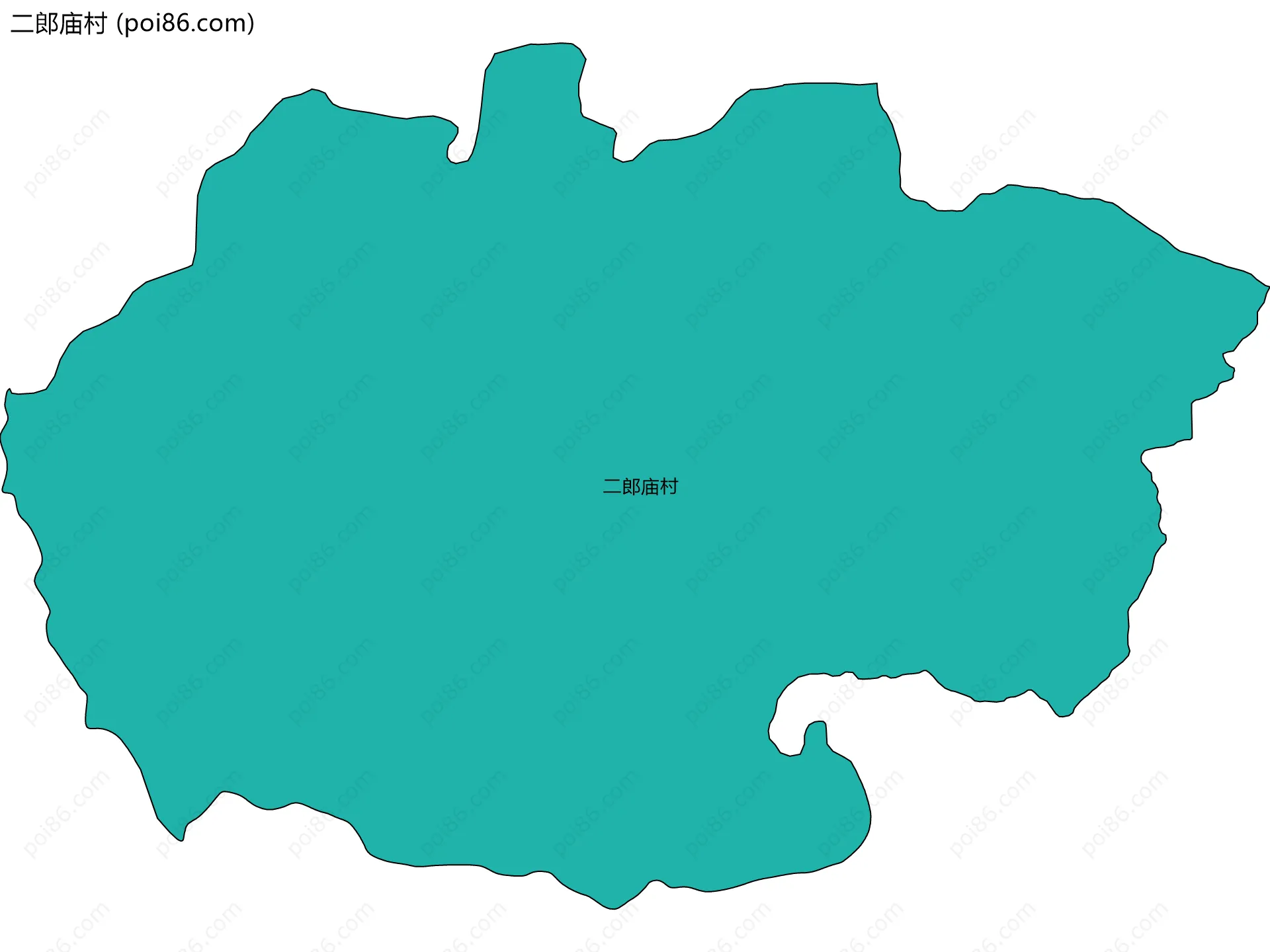 二郎庙村边界地图