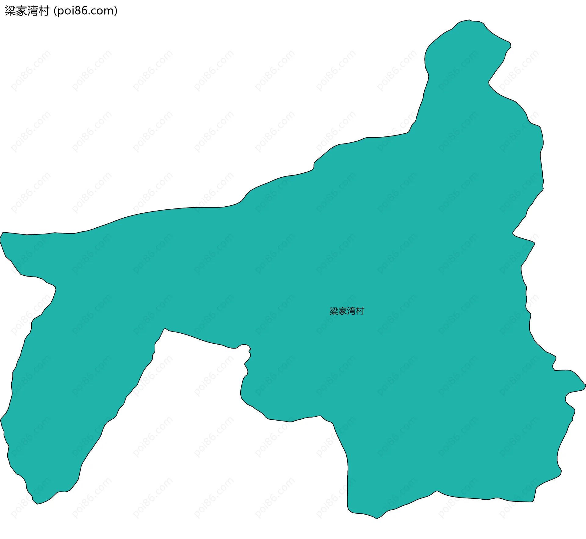 梁家湾村边界地图