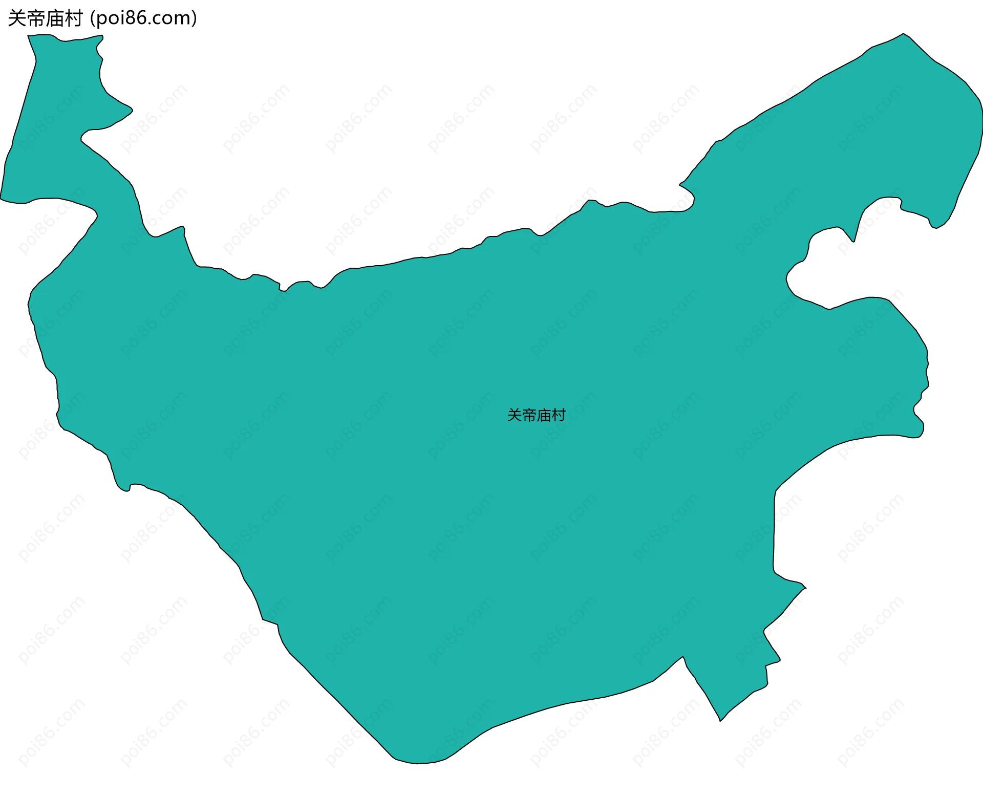关帝庙村边界地图