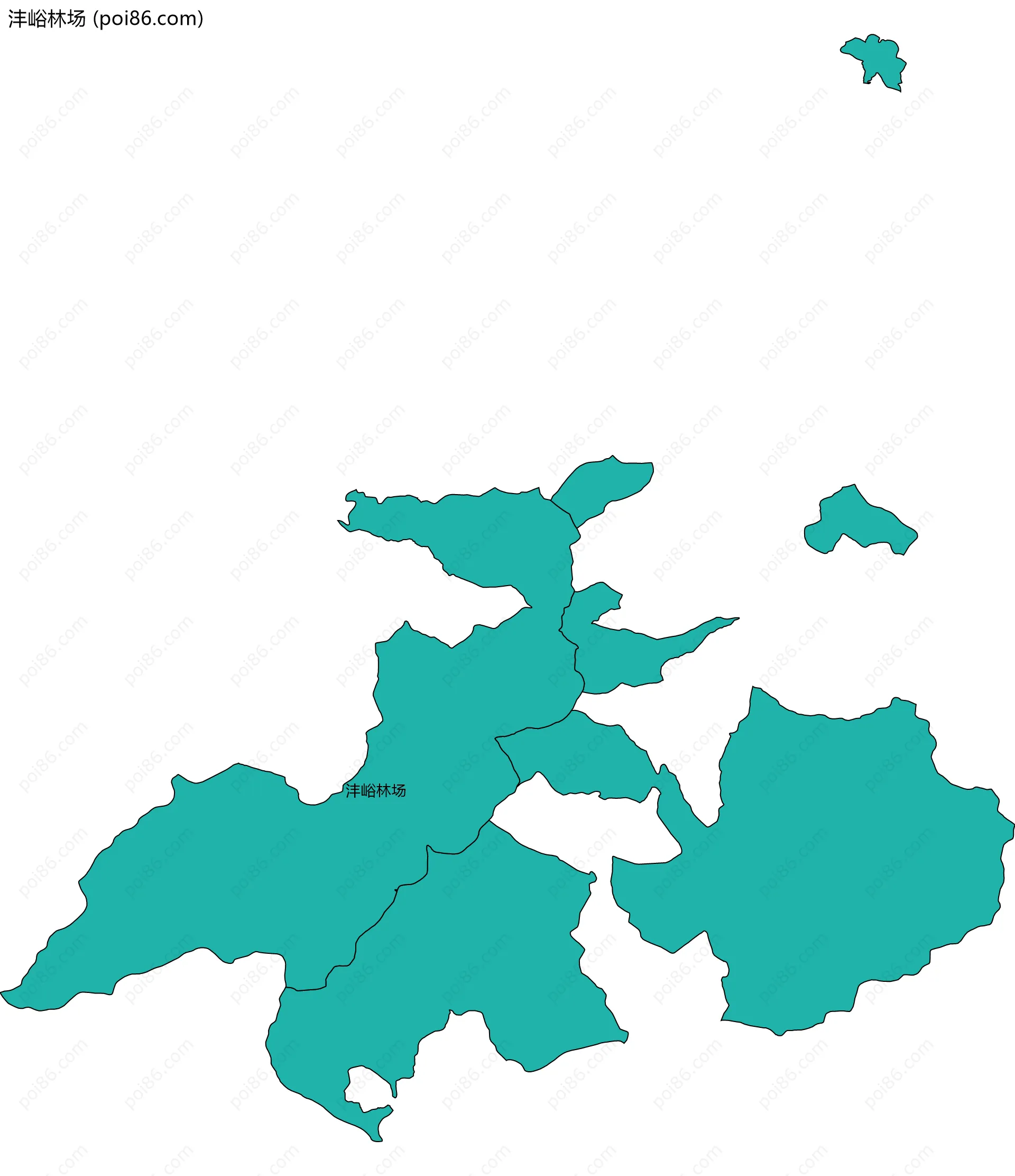 沣峪林场边界地图(五级行政区划)