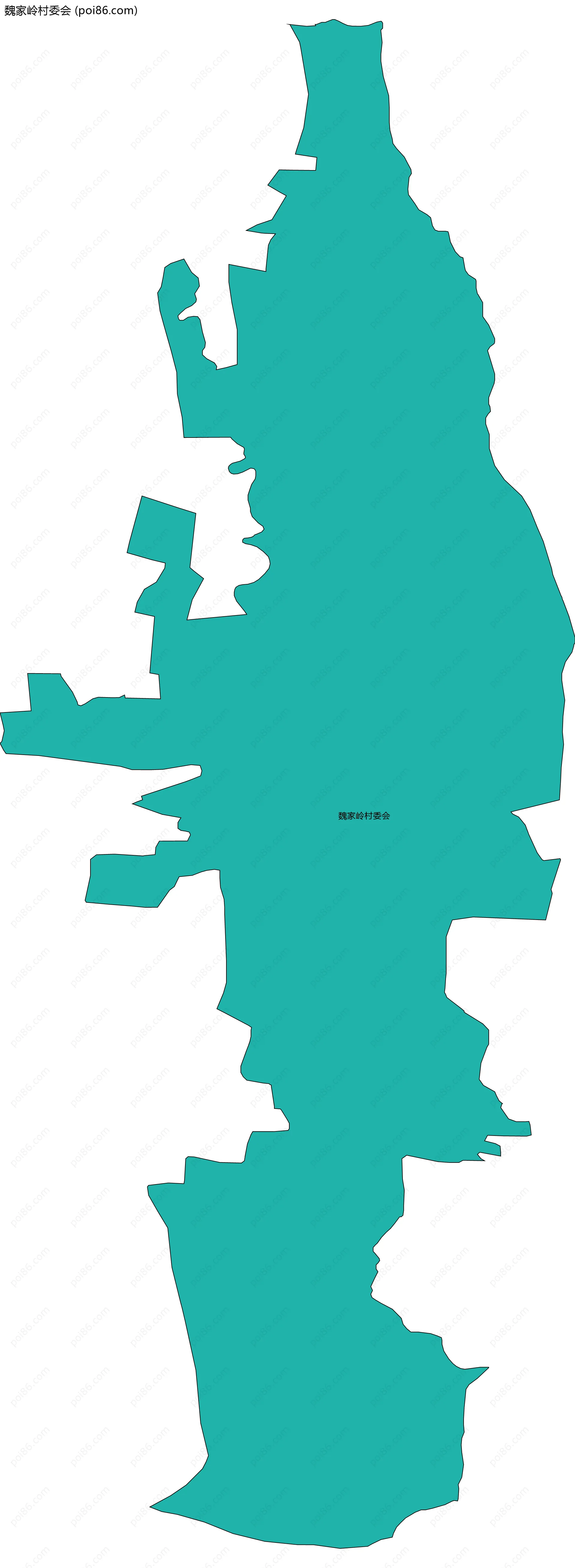 魏家岭村委会边界地图