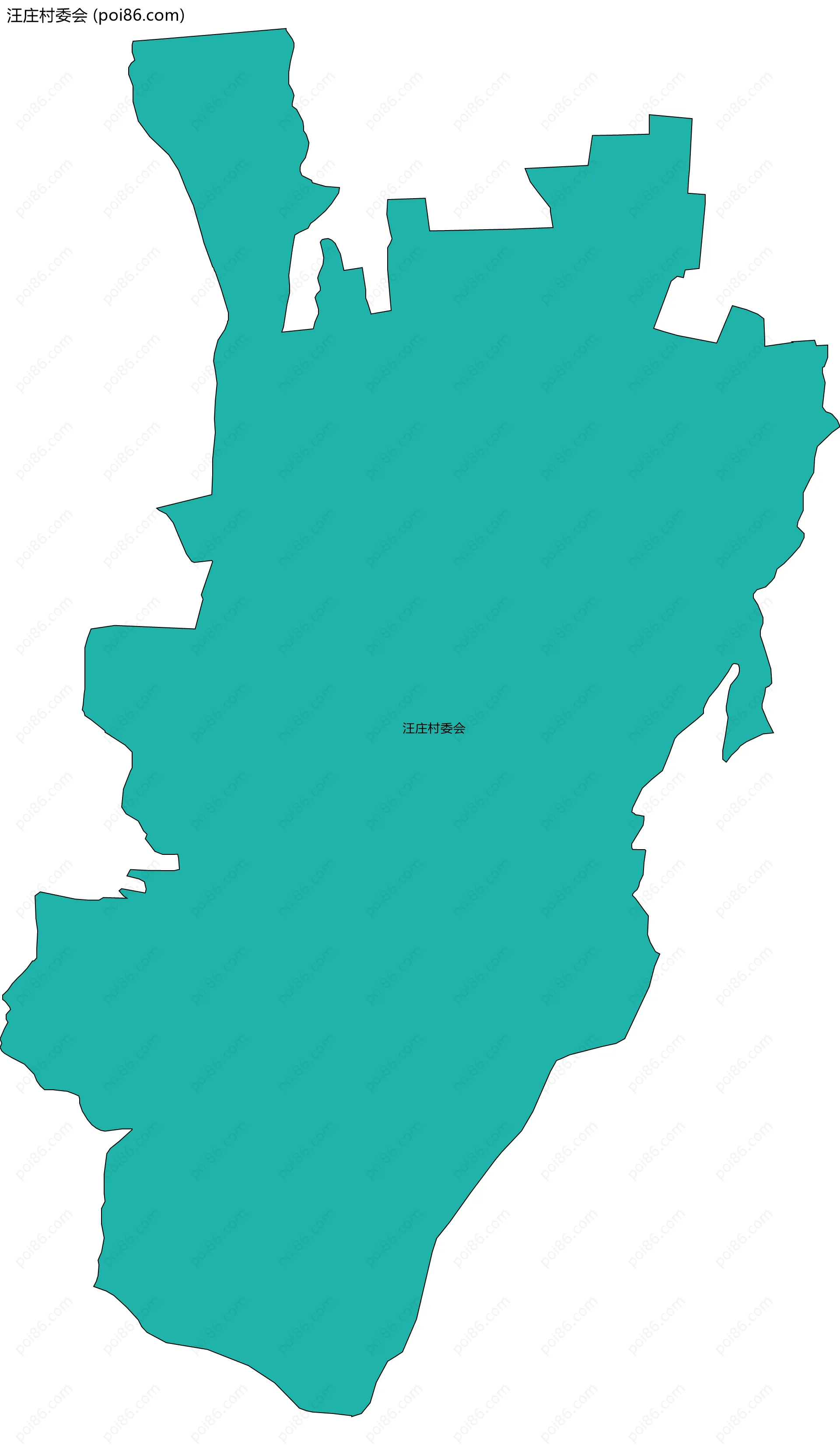 汪庄村委会边界地图