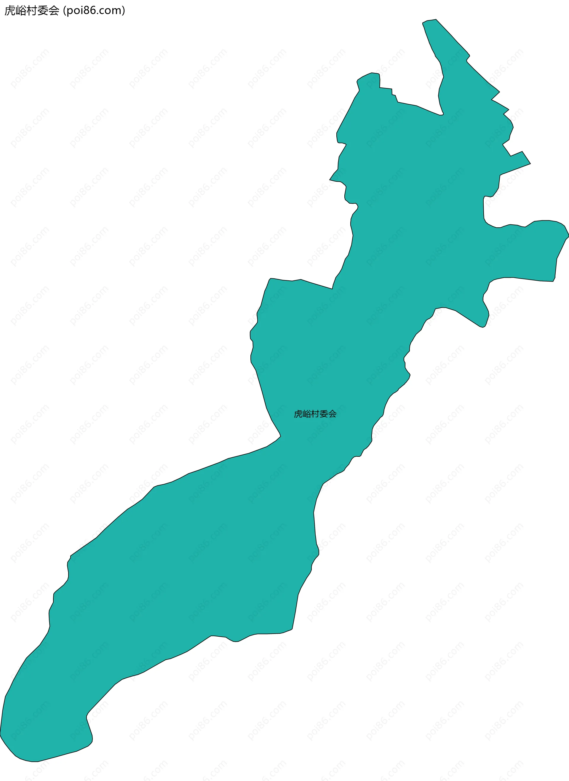 虎峪村委会边界地图