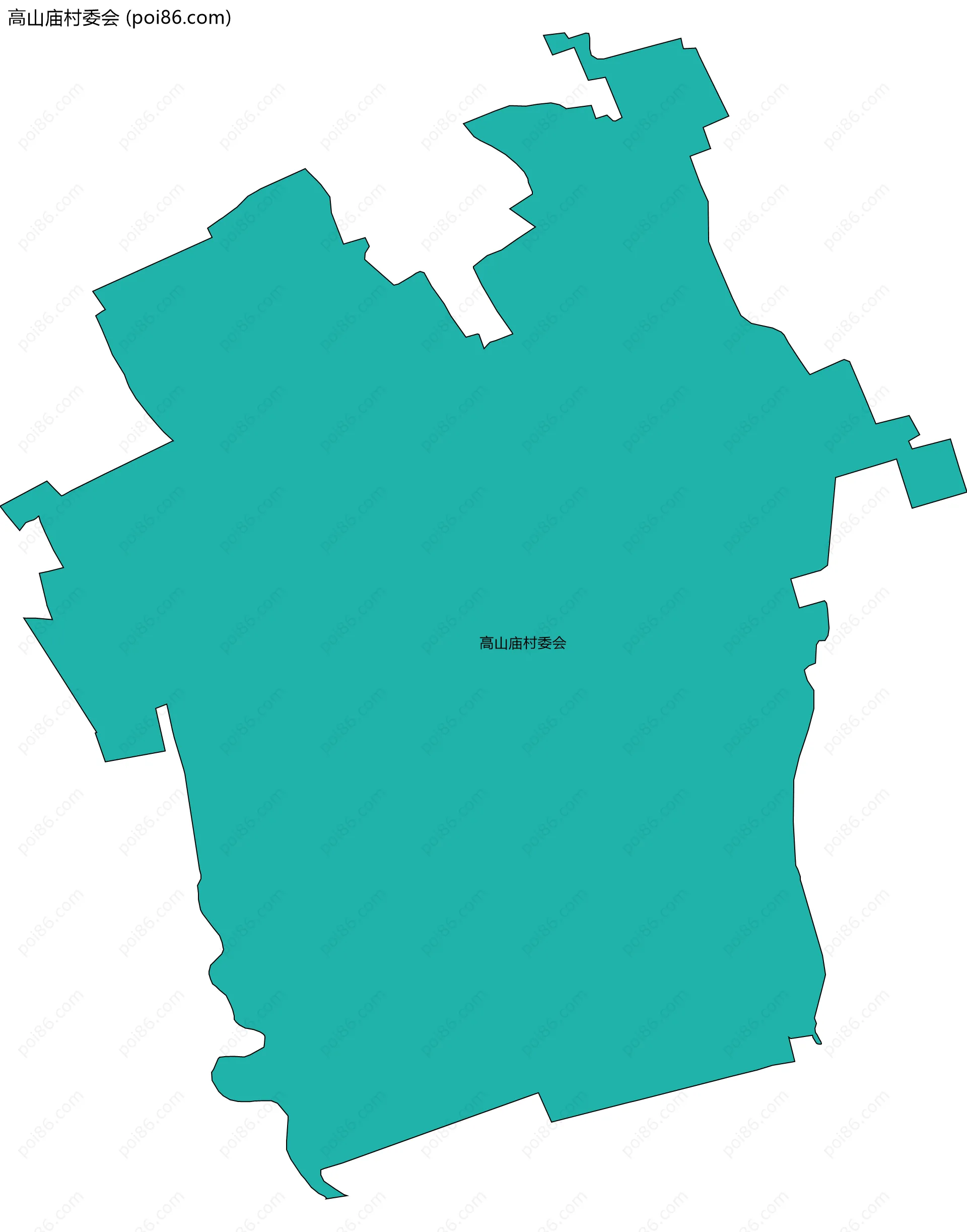 高山庙村委会边界地图