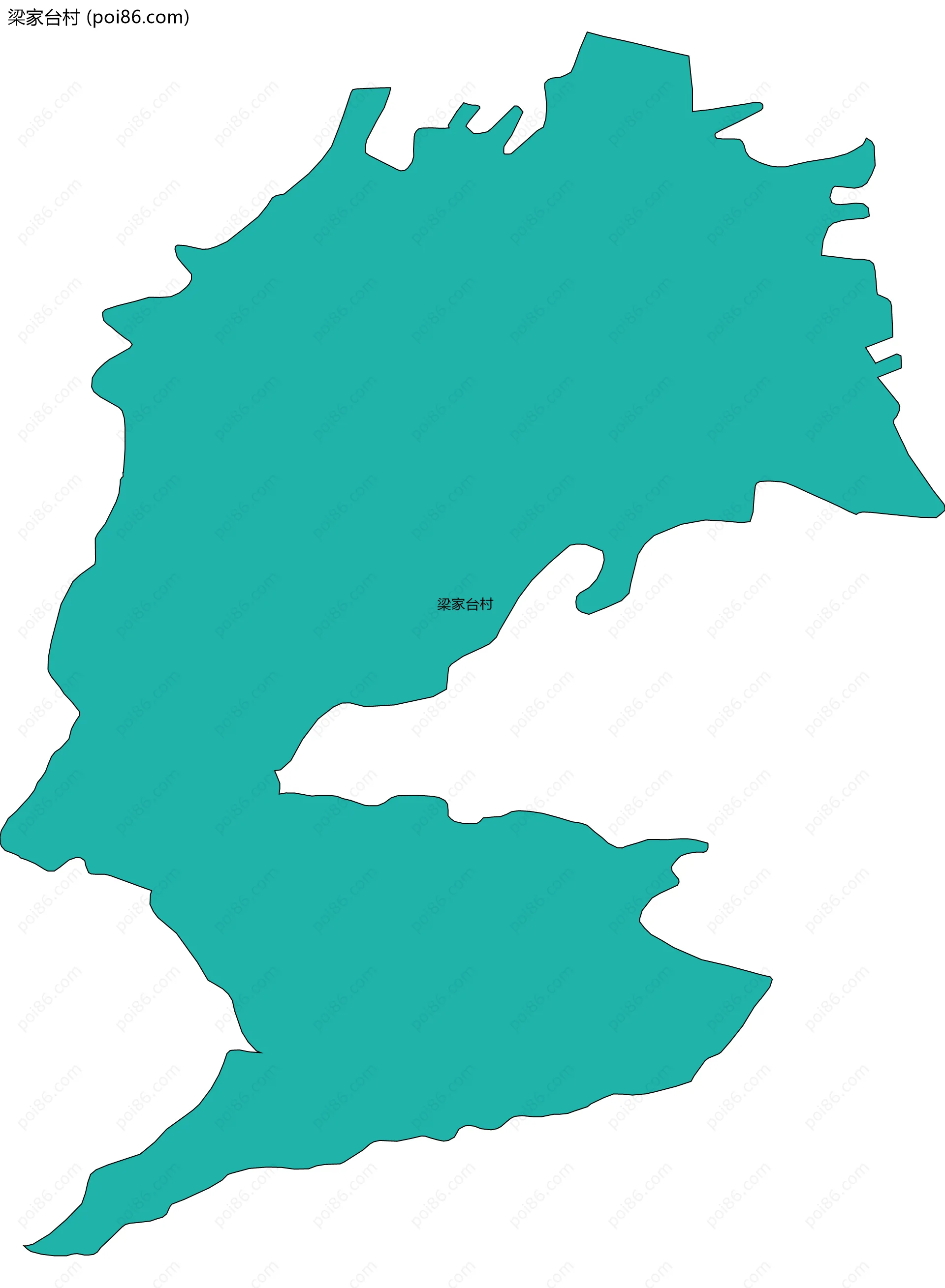 梁家台村边界地图