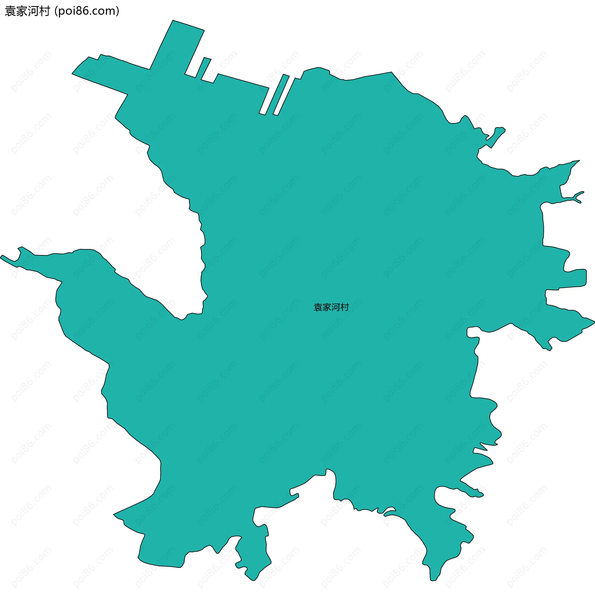 袁家河村边界地图