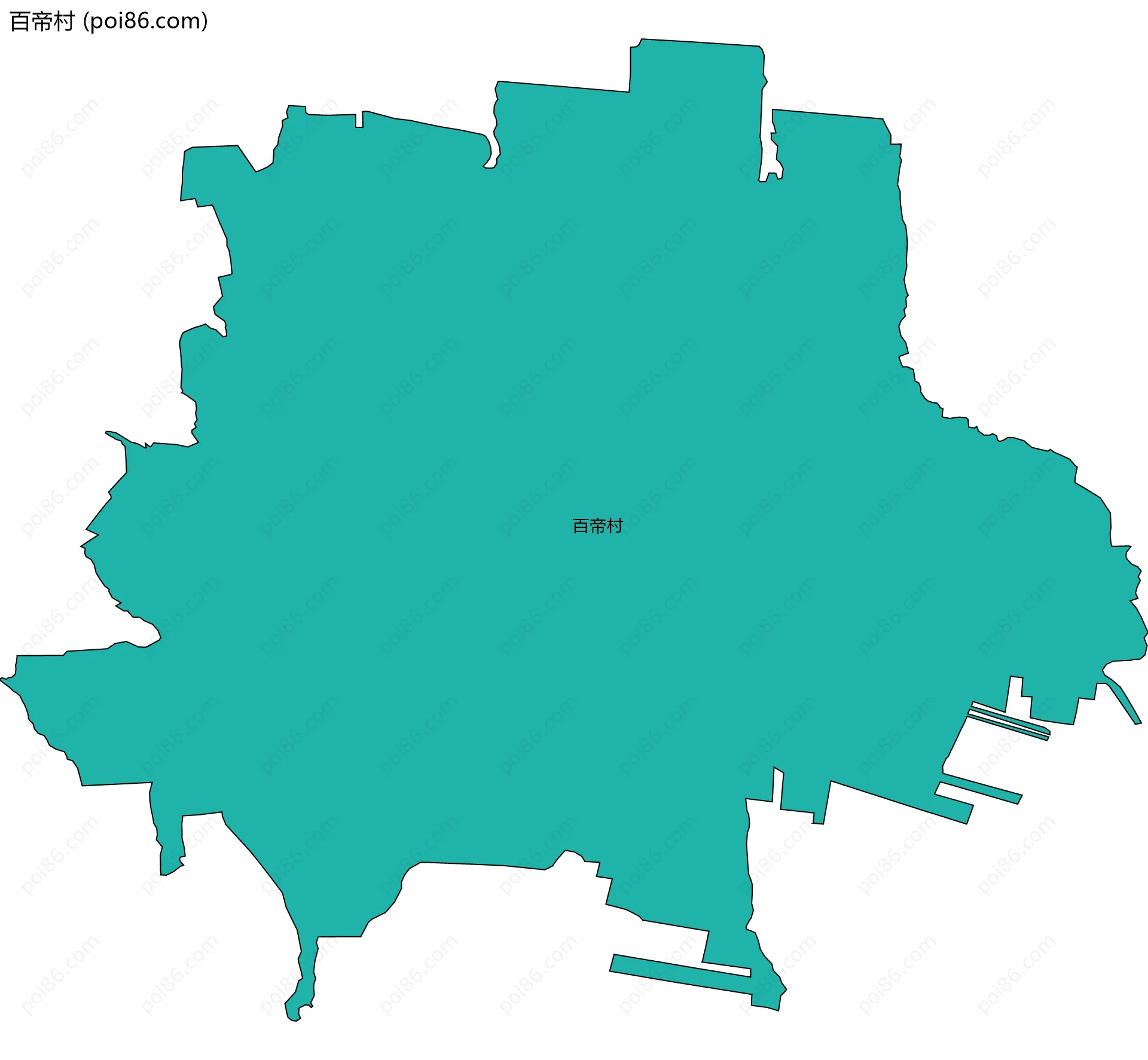 百帝村边界地图