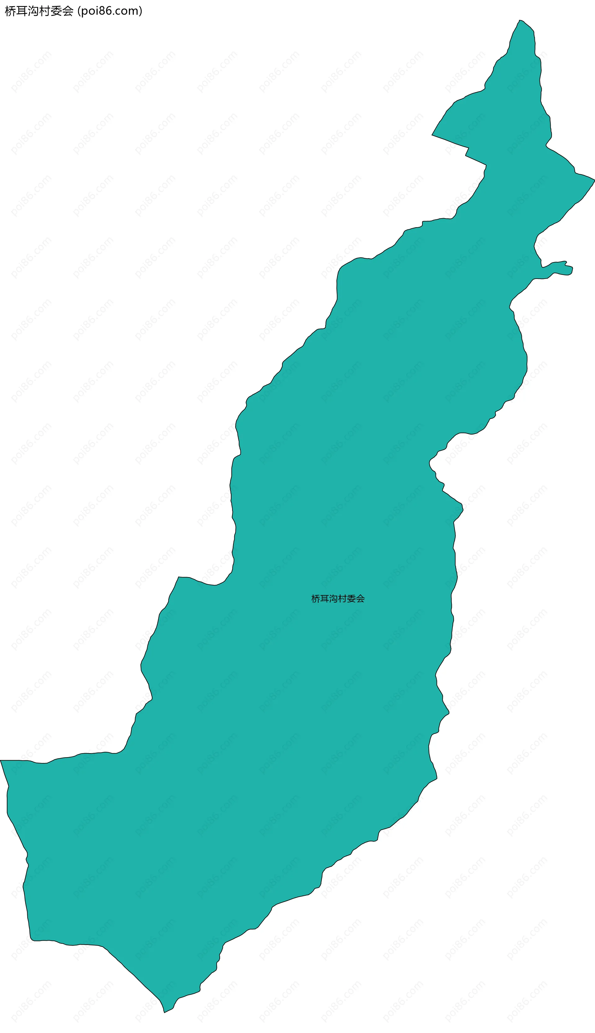 桥耳沟村委会边界地图