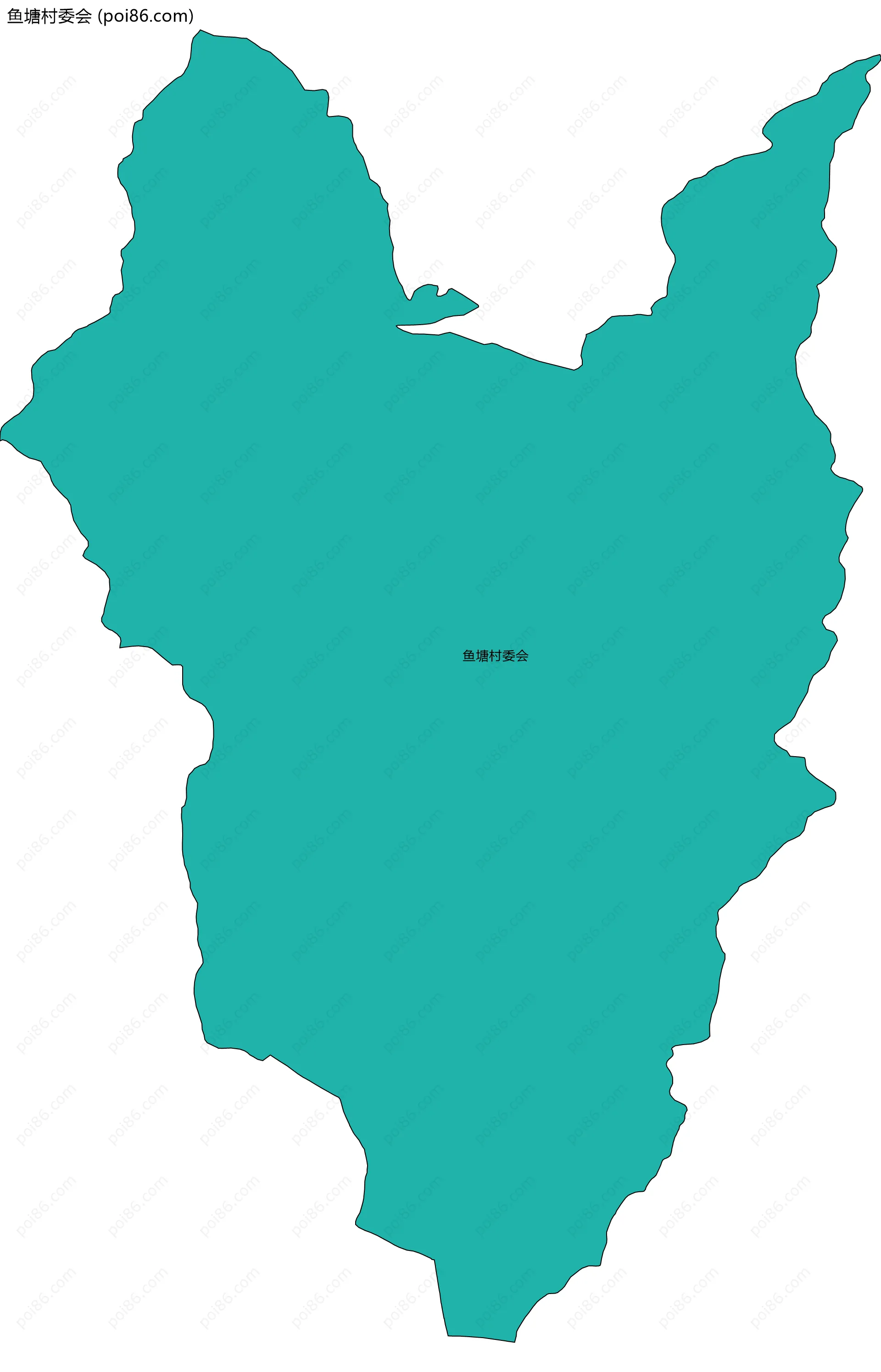 鱼塘村委会边界地图