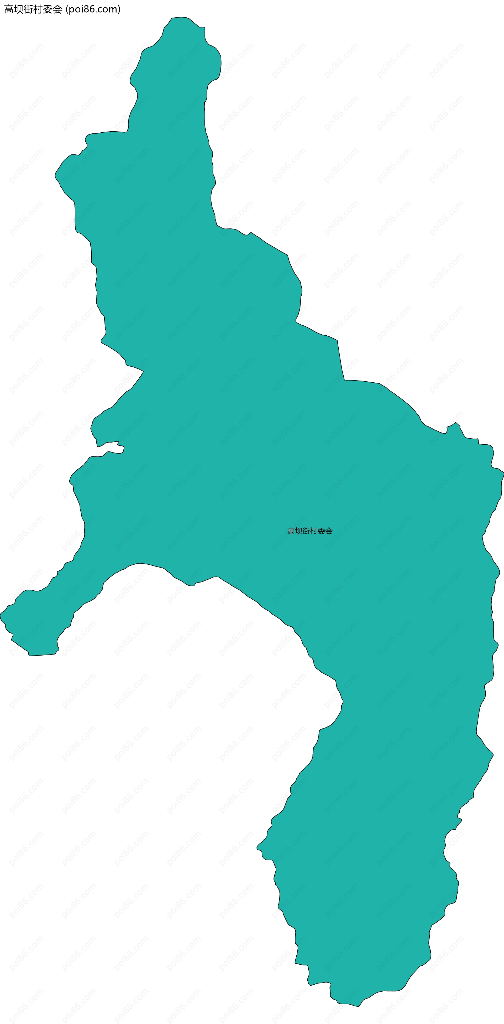 高坝街村委会边界地图