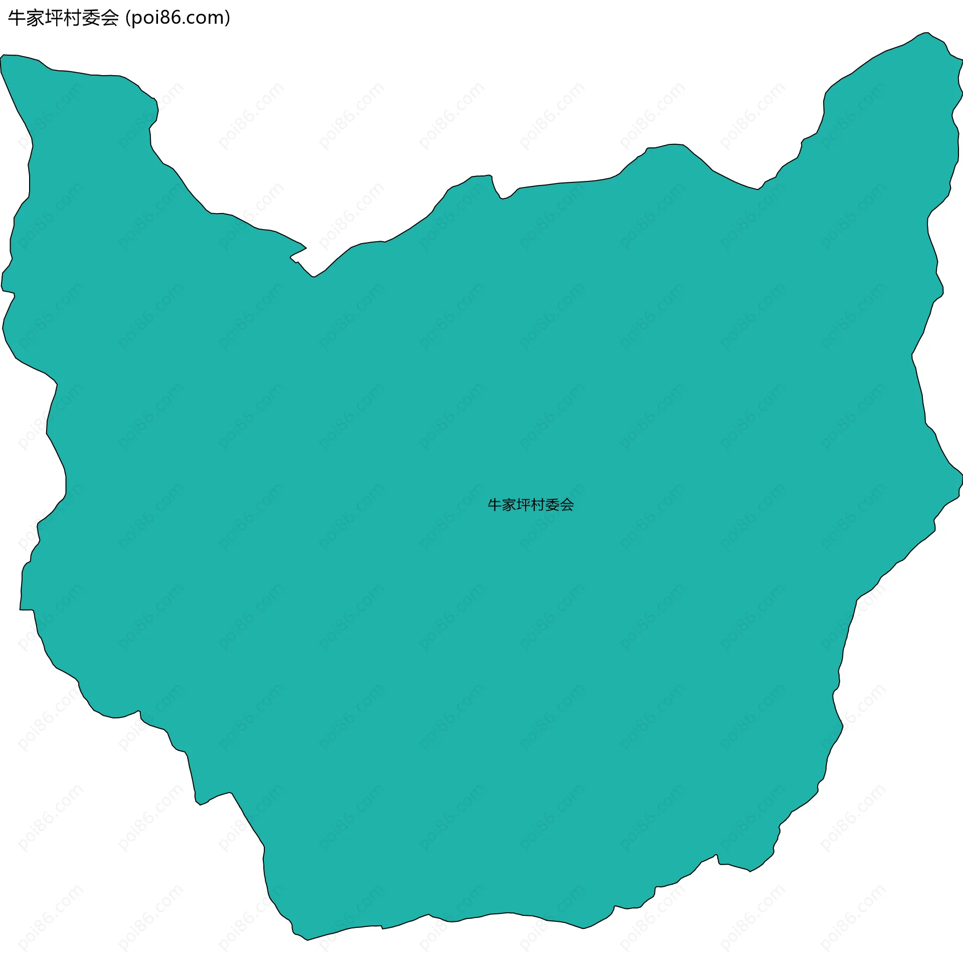 牛家坪村委会边界地图