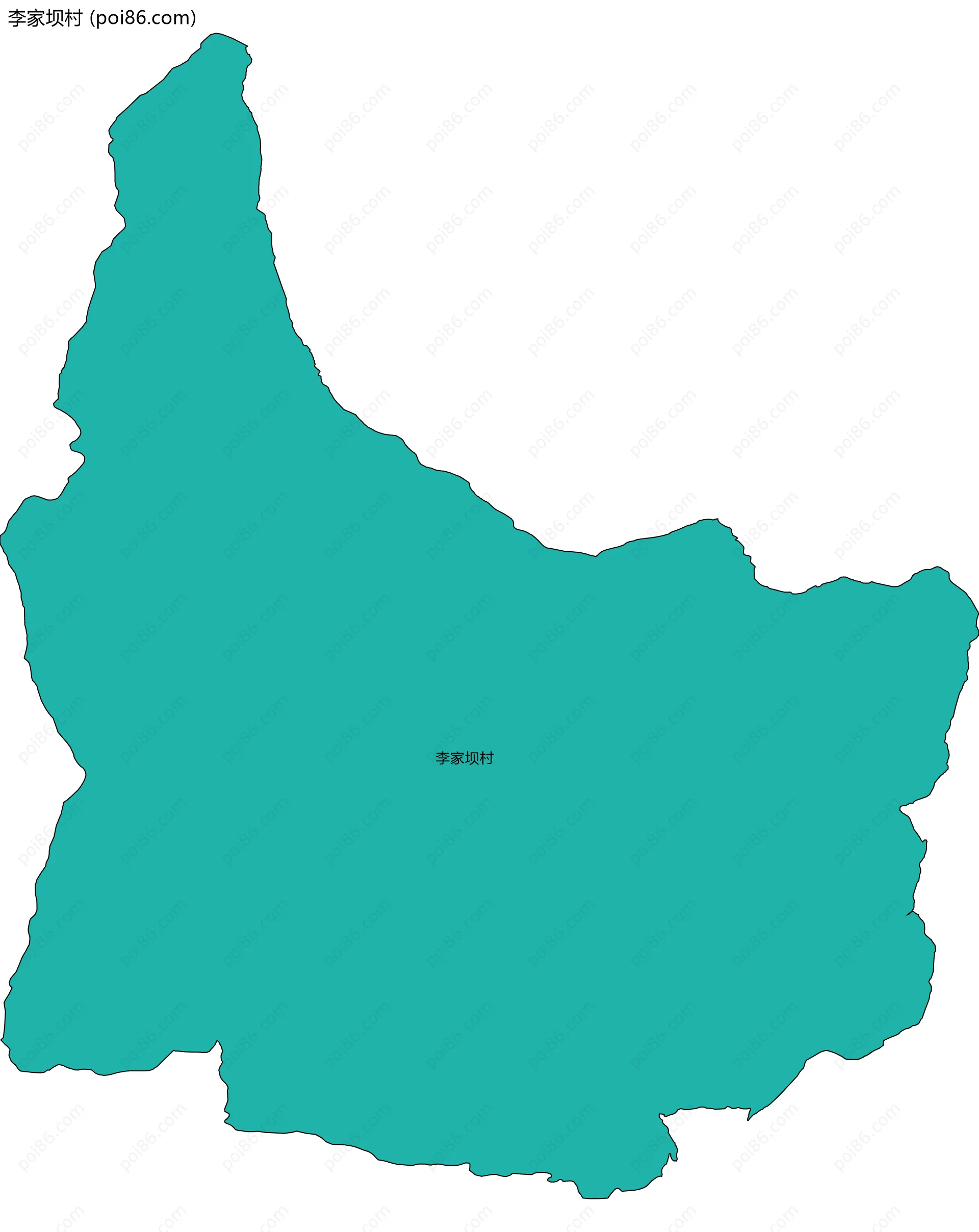 李家坝村边界地图